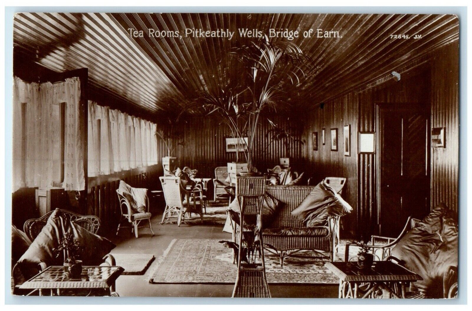 c1910's Tea Rooms Pitkeathly Wells Bridge Of Earn Scotland RPPC Photo Postcard