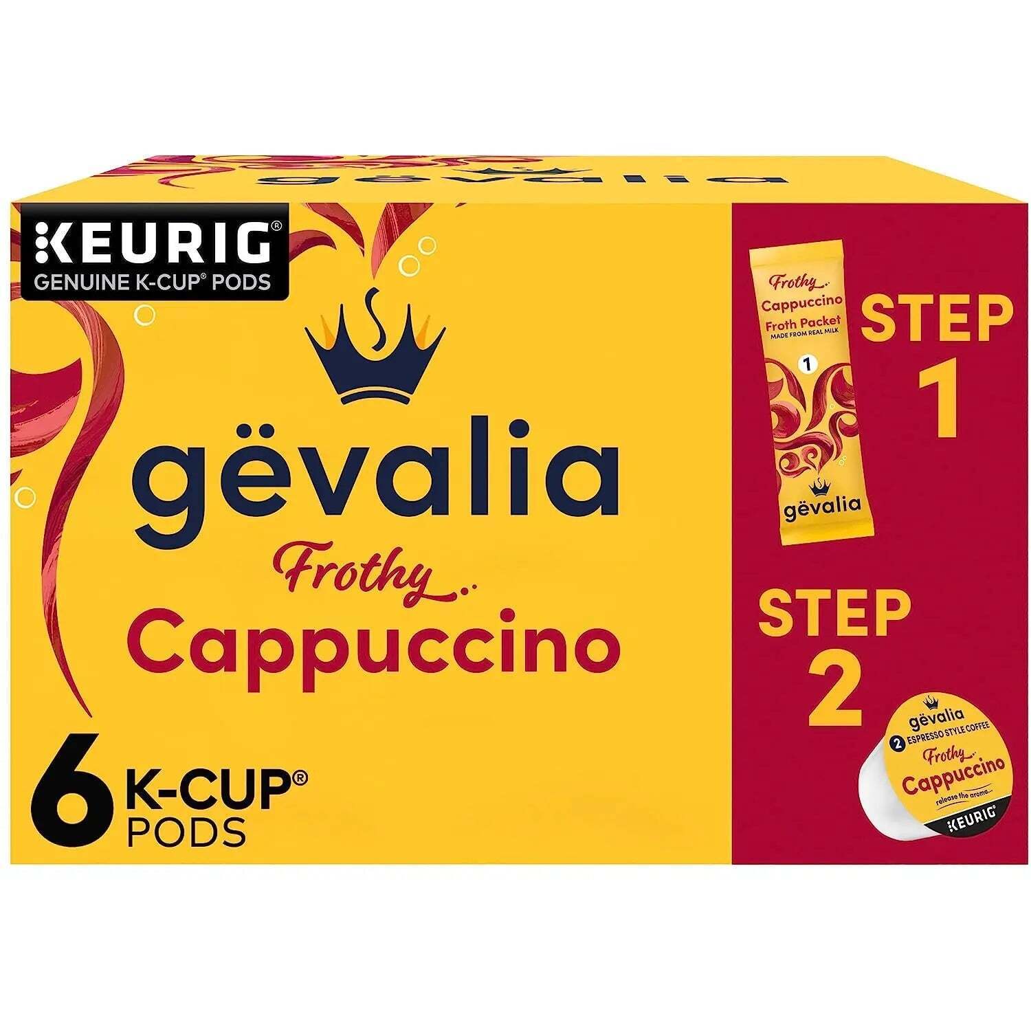 Gevalia Cappuccino K-Cup Coffee Pods 6 Ct Box