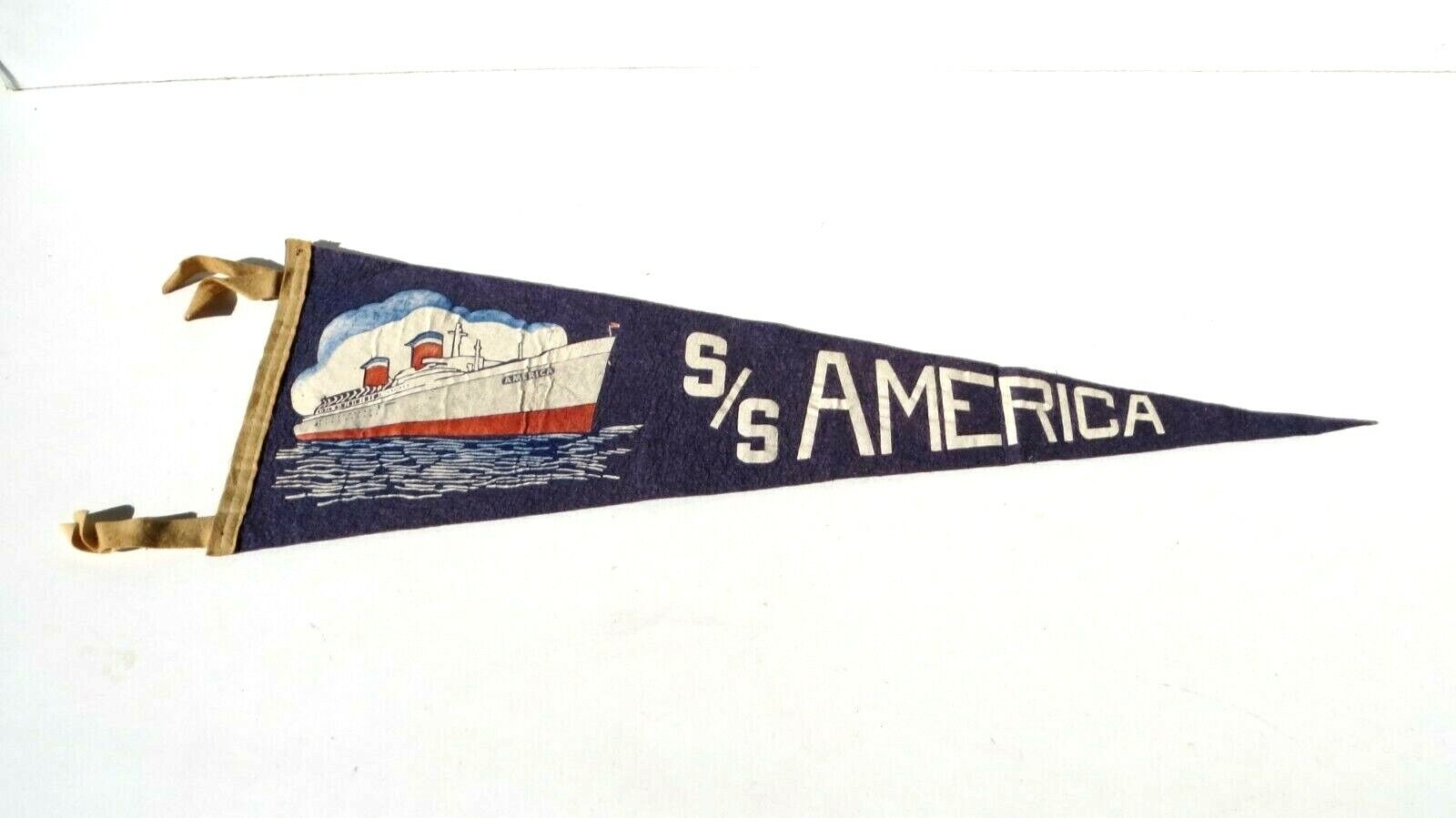 Vintage SS American Souvenir Felt Pennant United States Lines