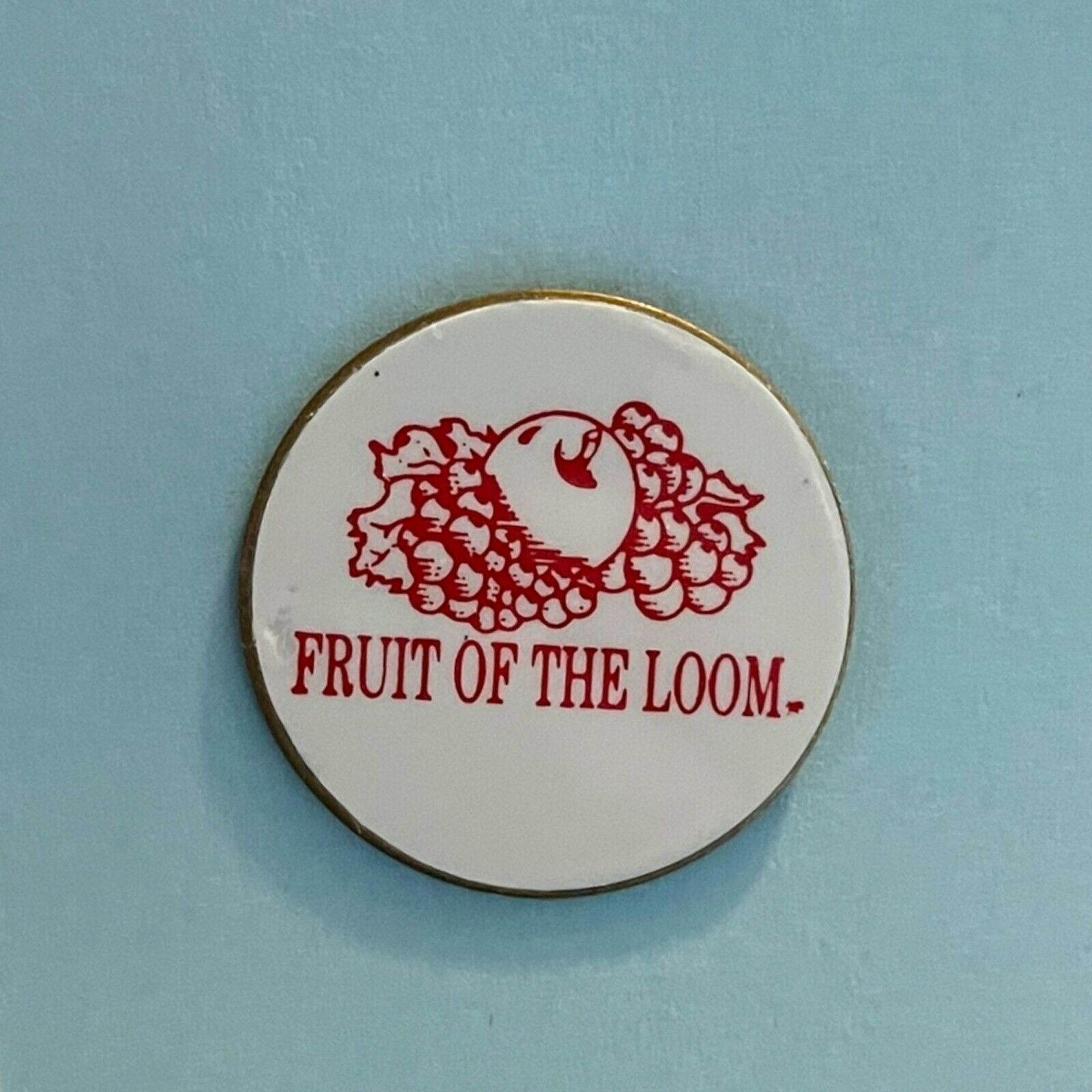 Vintage Fruit of the Loom Lapel Pin Metal Advertising