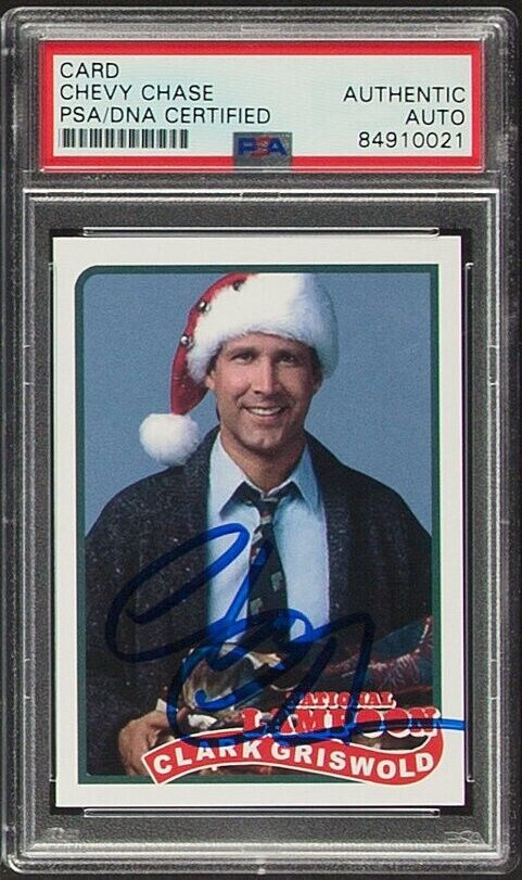 National Lampoon's Christmas Vacation Custom Card Chevy Chase Signed PSA Auto