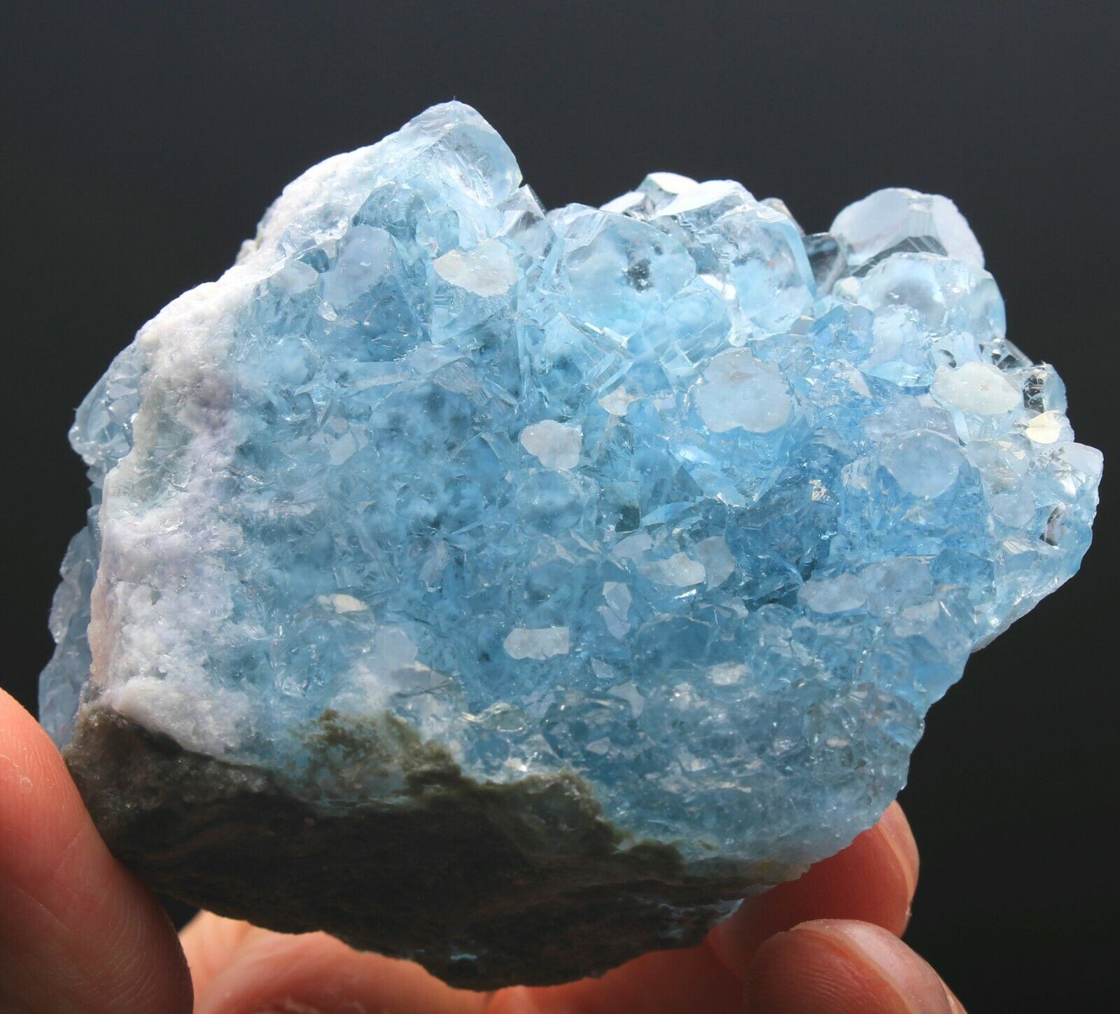 181g Rare Transparent Blue-Green Cube Fluorite Crystal Mineral Specimen/China