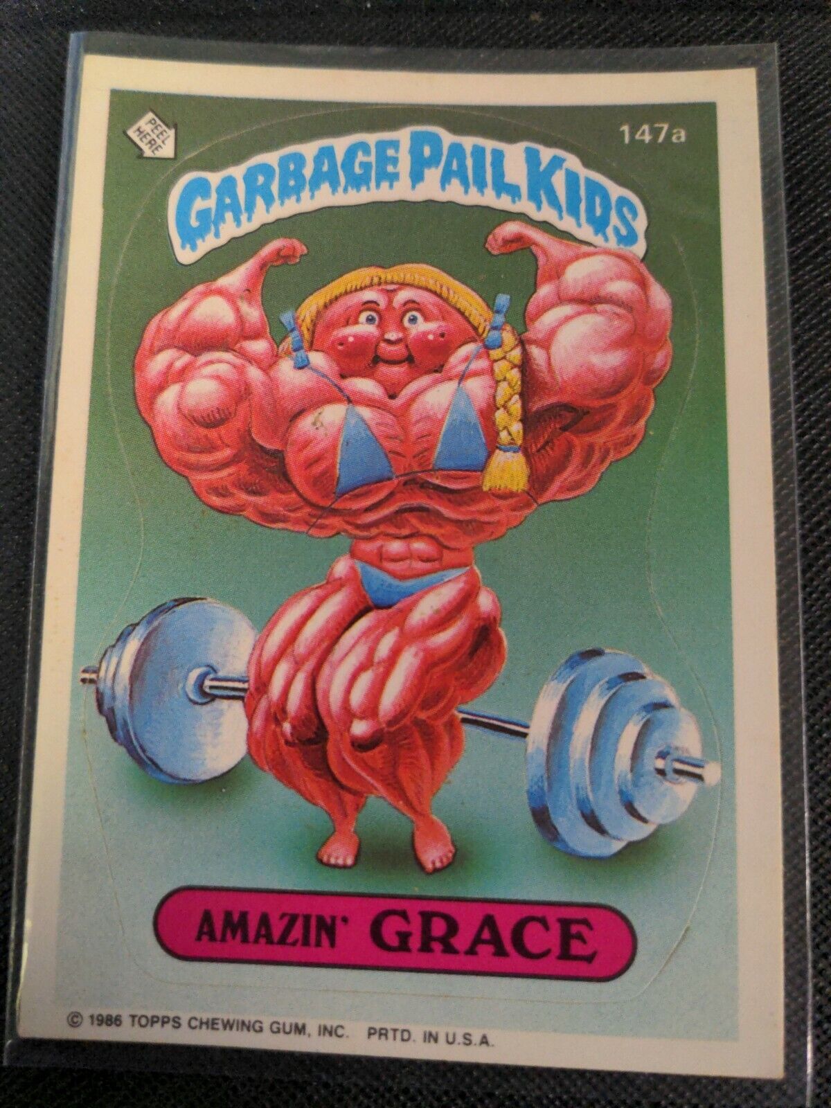 1986 Garbage Pail Kids 147a AMAZIN GRACE Original Series 4 GPK Card OS4