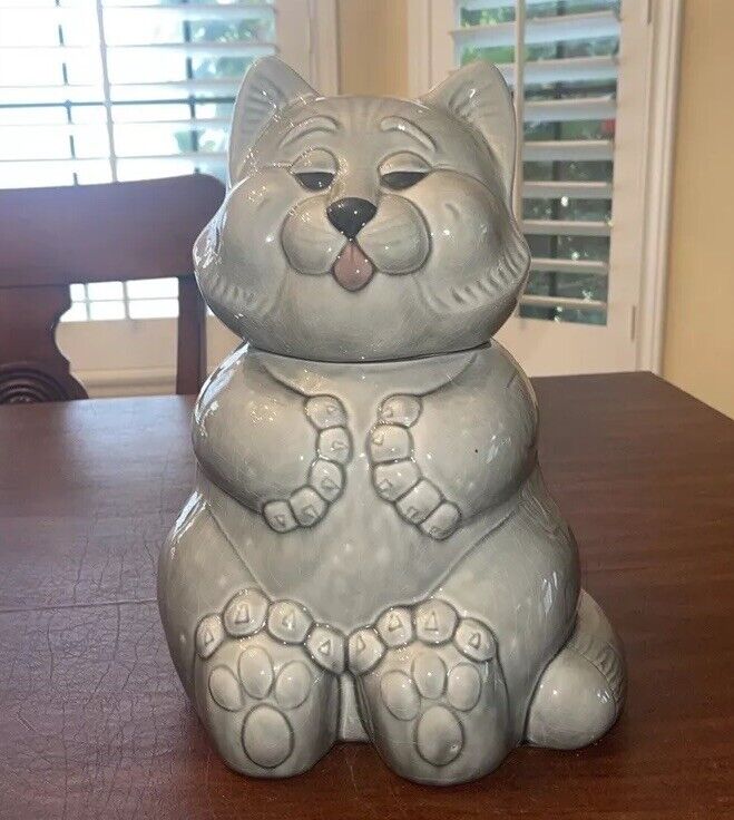 VTG McCoy XL Chubby Kitty Porcelain Cookie Jar; 13” T