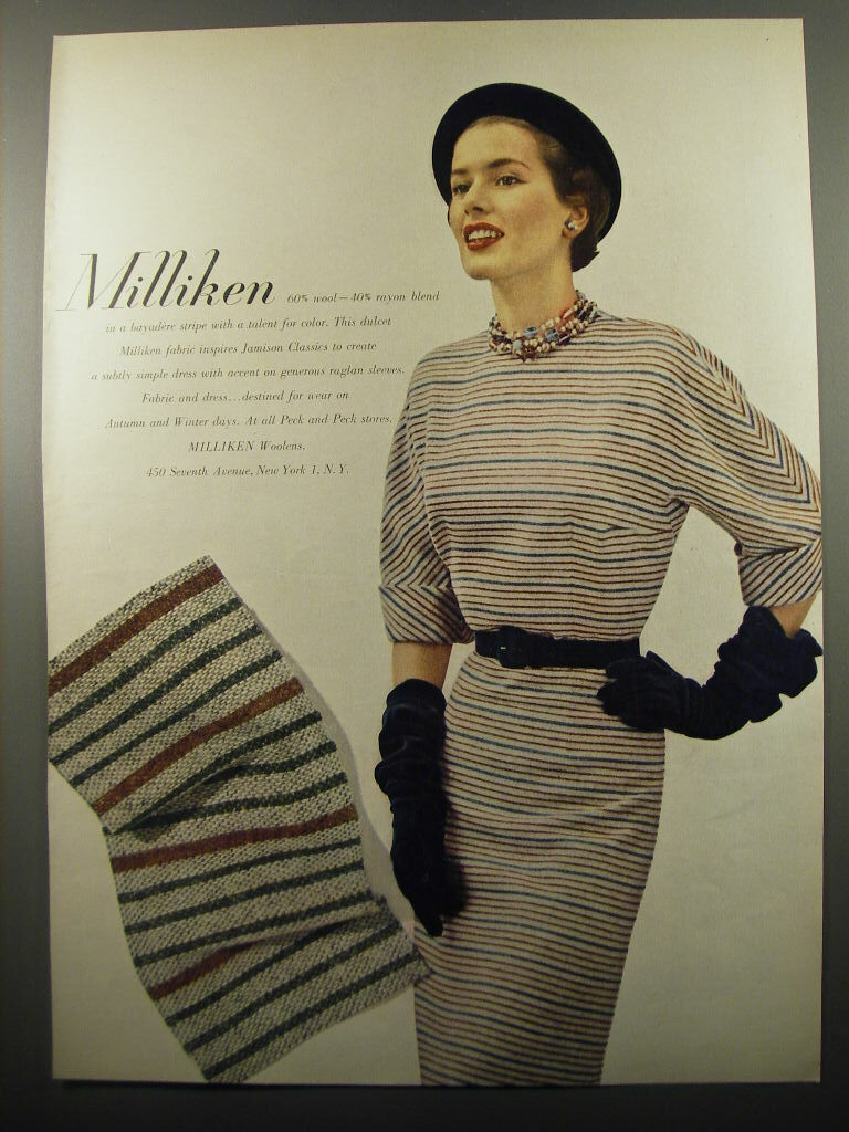 1950 Milliken Woolens Advertisement - Jamison Classics Dress