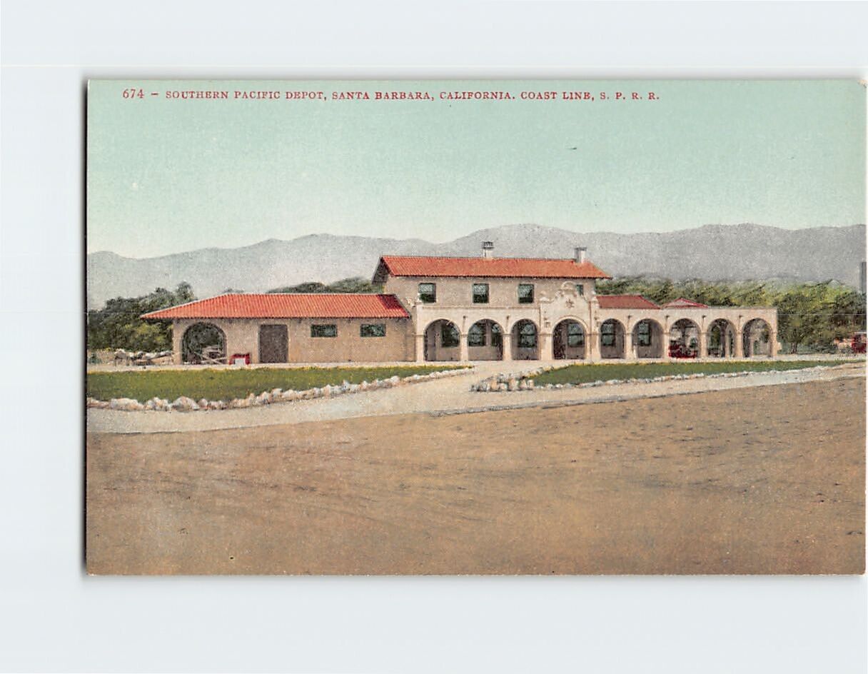 Postcard Southern Pacific Depot, Santa Barbara, California