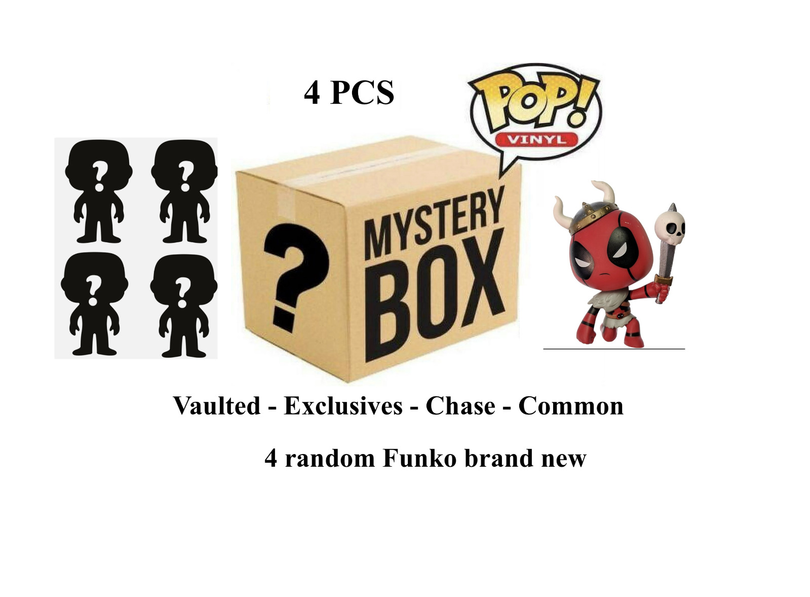 NEW FUNKO POP SPECIAL 4 PACK  - 4 DIFFERENT POPS - 1 CHASE GUARANTEED