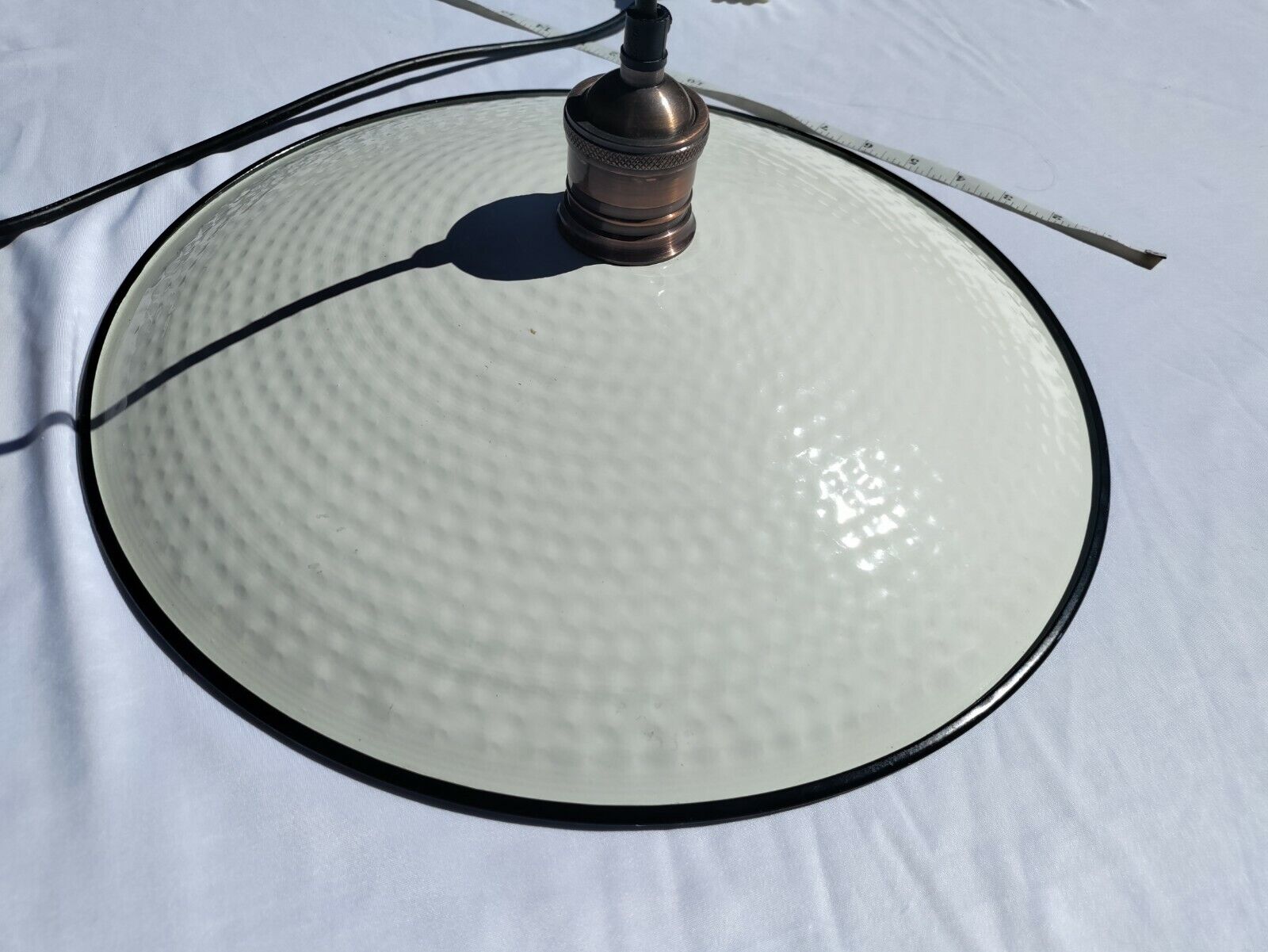 White Enamel Industrial Pendant Lamp 15.5\