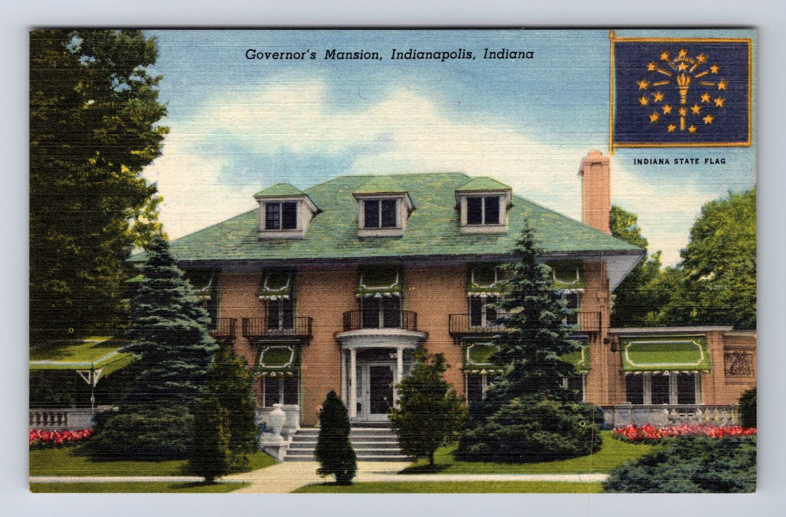 Indianapolis IN-Indiana, Governor's Mansion, Antique, Vintage Postcard