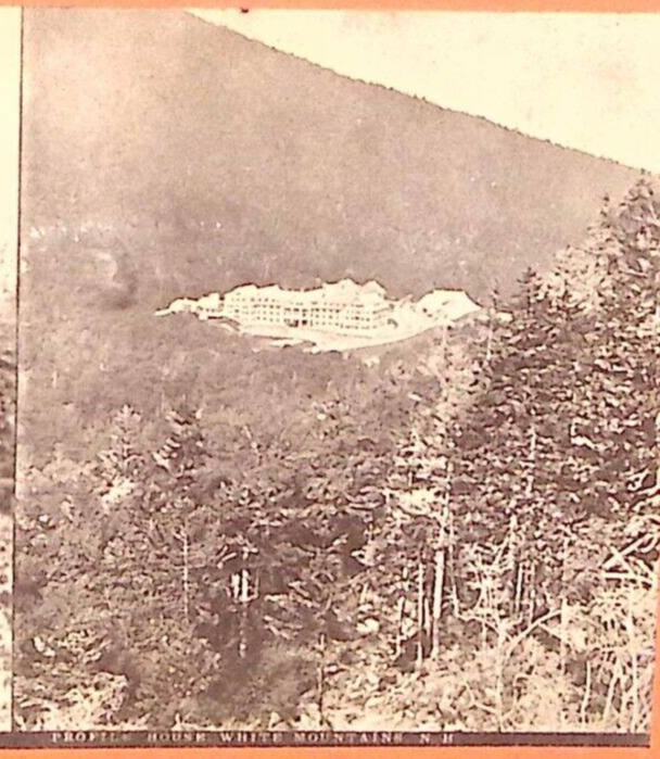 c1900 WHITE MOUNTAINS NEW HAPSHIRE PROFILE HOUSE STEREOVIEW PHOTO CARD Z5612