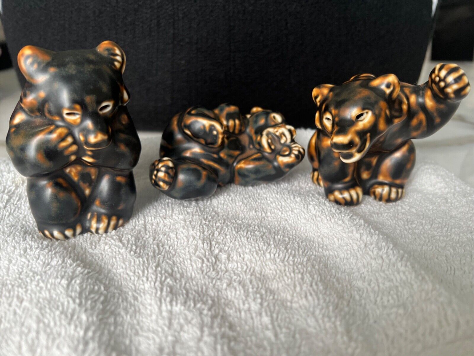 Royal Copenhagan Knud Kyhn Porcelain Bear Cubs #21435 #21433 #21432