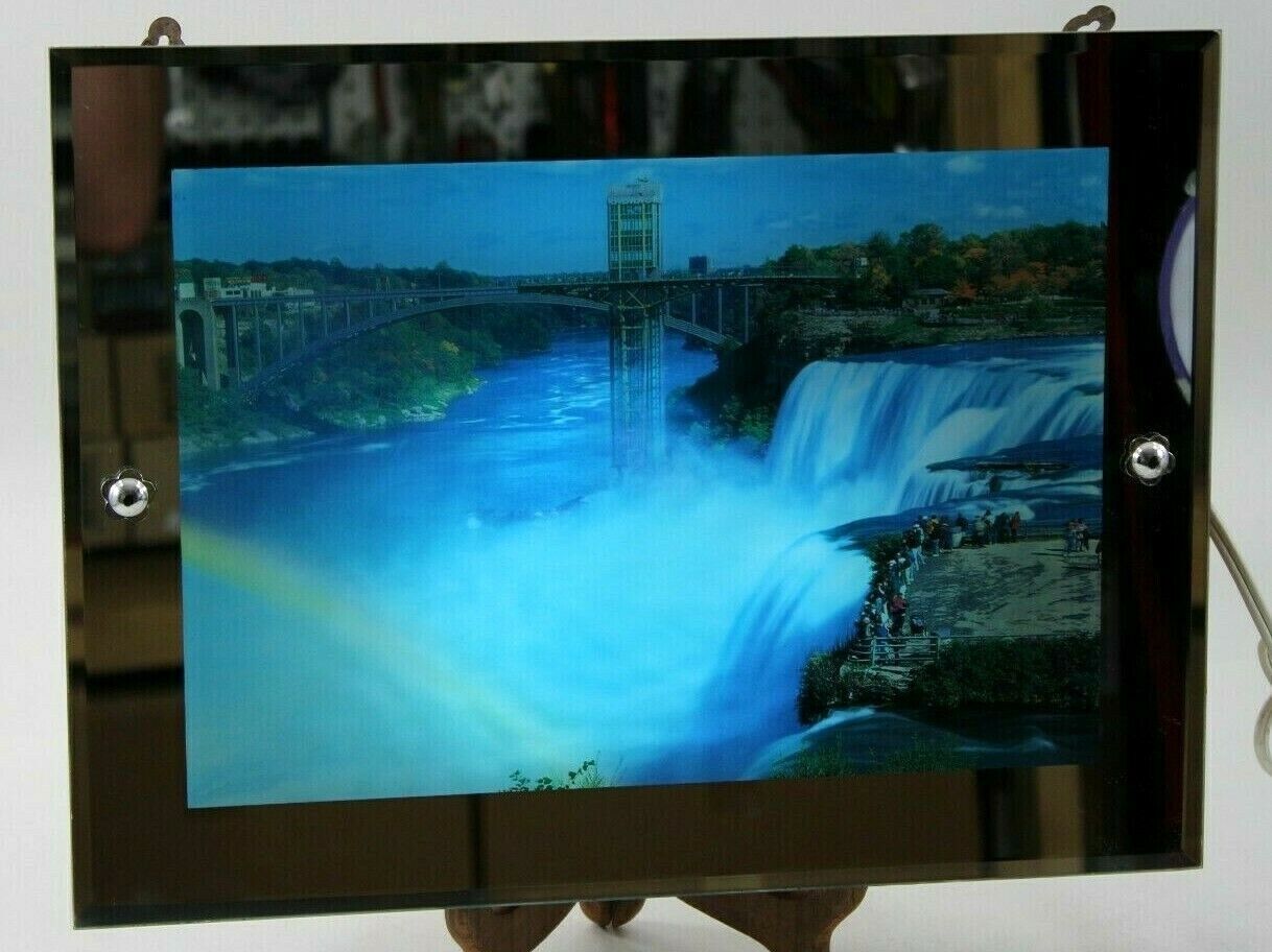 VTG Motion Waterfall Picture Light/Sound 16.5x12.5 Niagara Falls w/ Mirror Edge