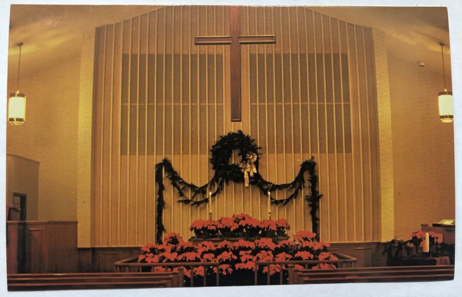 Christmas Alter Granbery Memorial United Methodist Church Covington VA Postcard