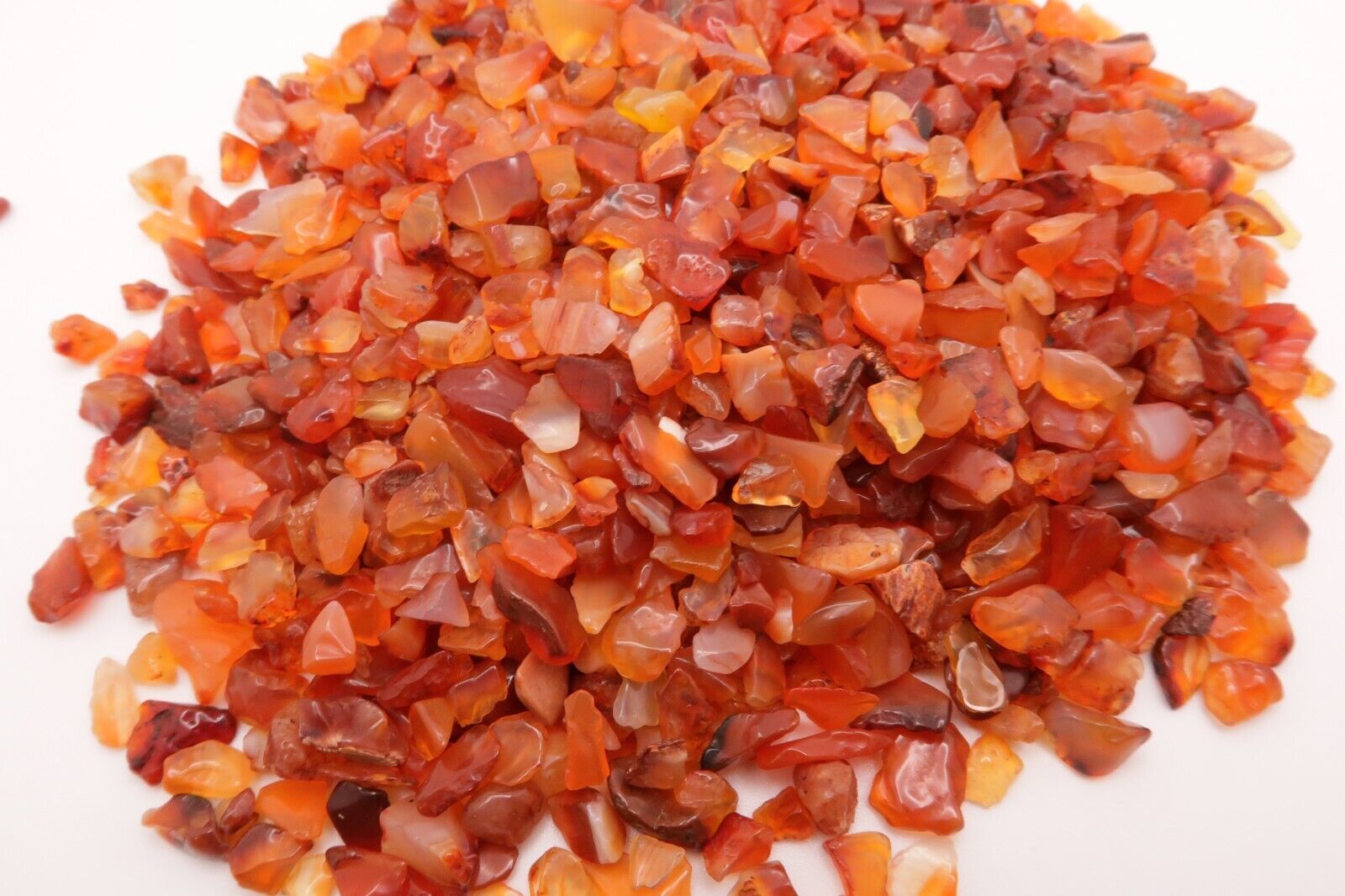 MINI POLISHED RED CARNELIAN CHIPS - 1 lb lot - Indian Carnelian - All Natural