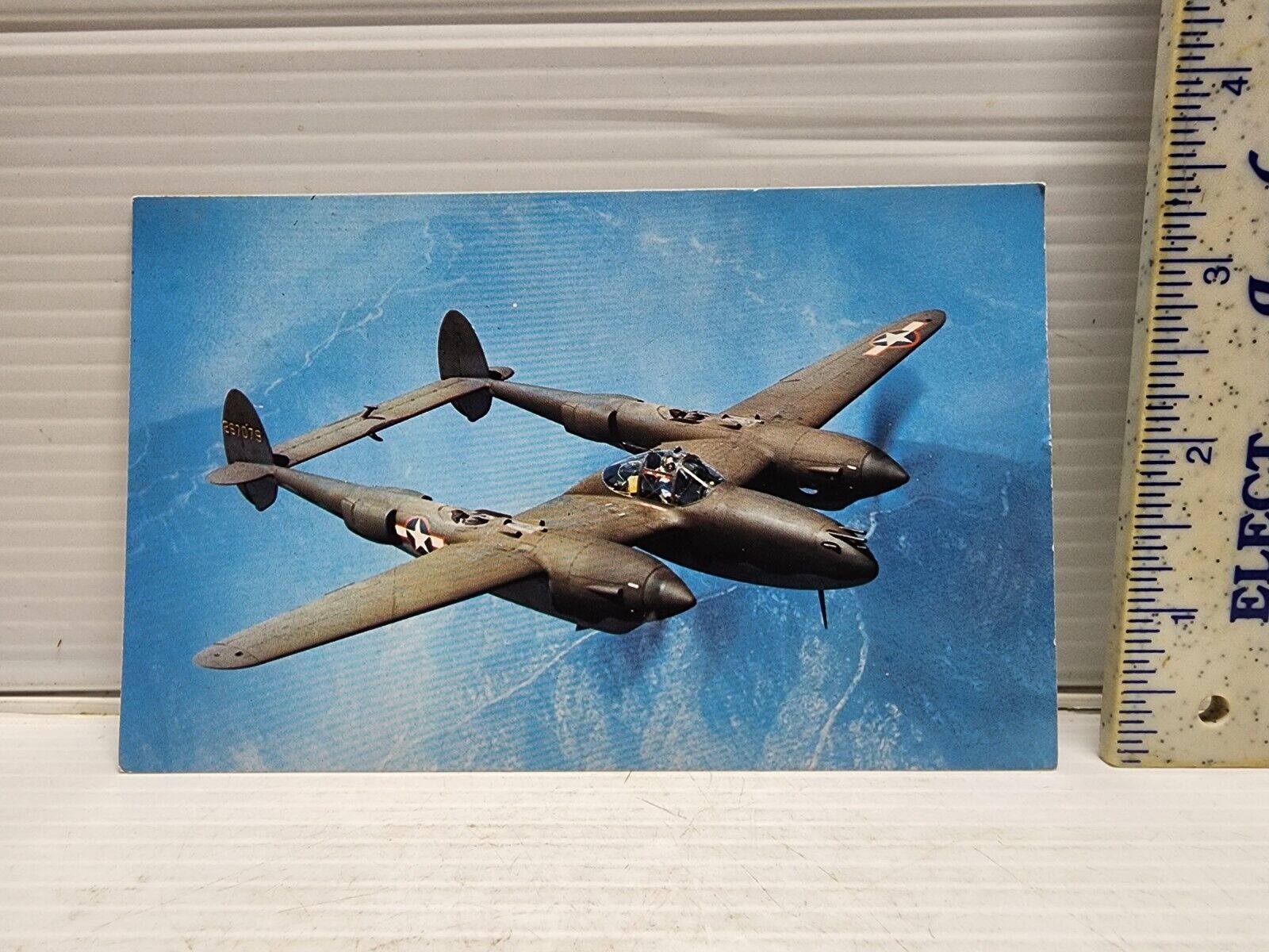 Vintage Postcard Air Force Navy P-38H Lockheed Lightning Airplane New Never Used