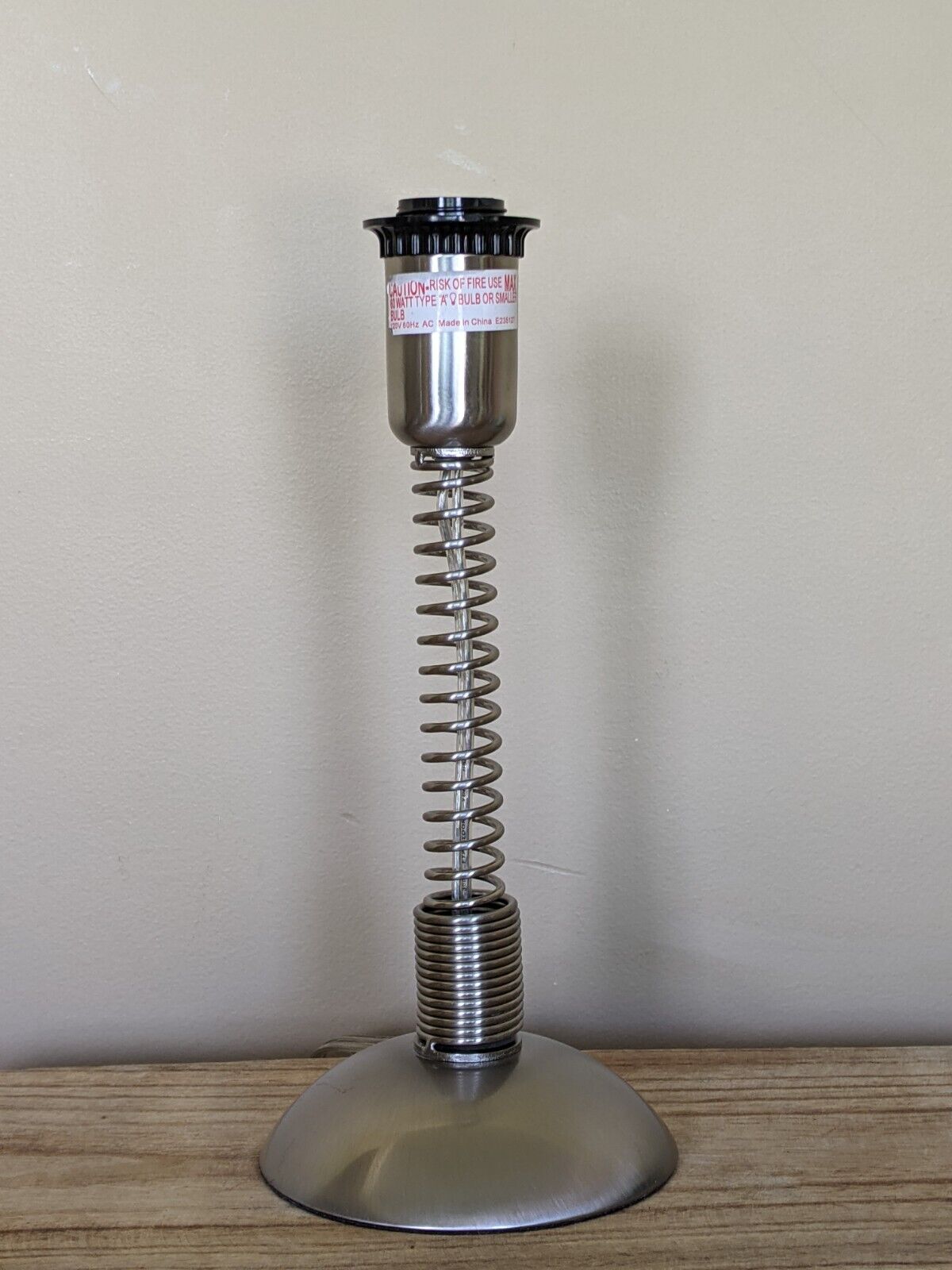 Vintage Lamp Base Spiral Flexible Stainless Steel Spring 12