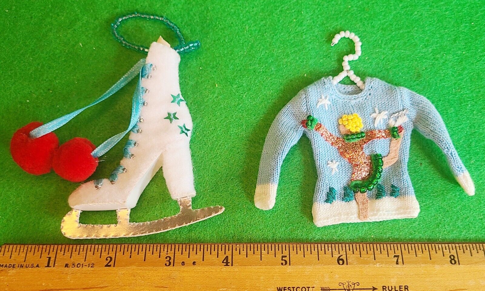 Michael Simon 2 /Set Sweater & Ice Skate Ornaments NWOT RARE Collectable VALUE