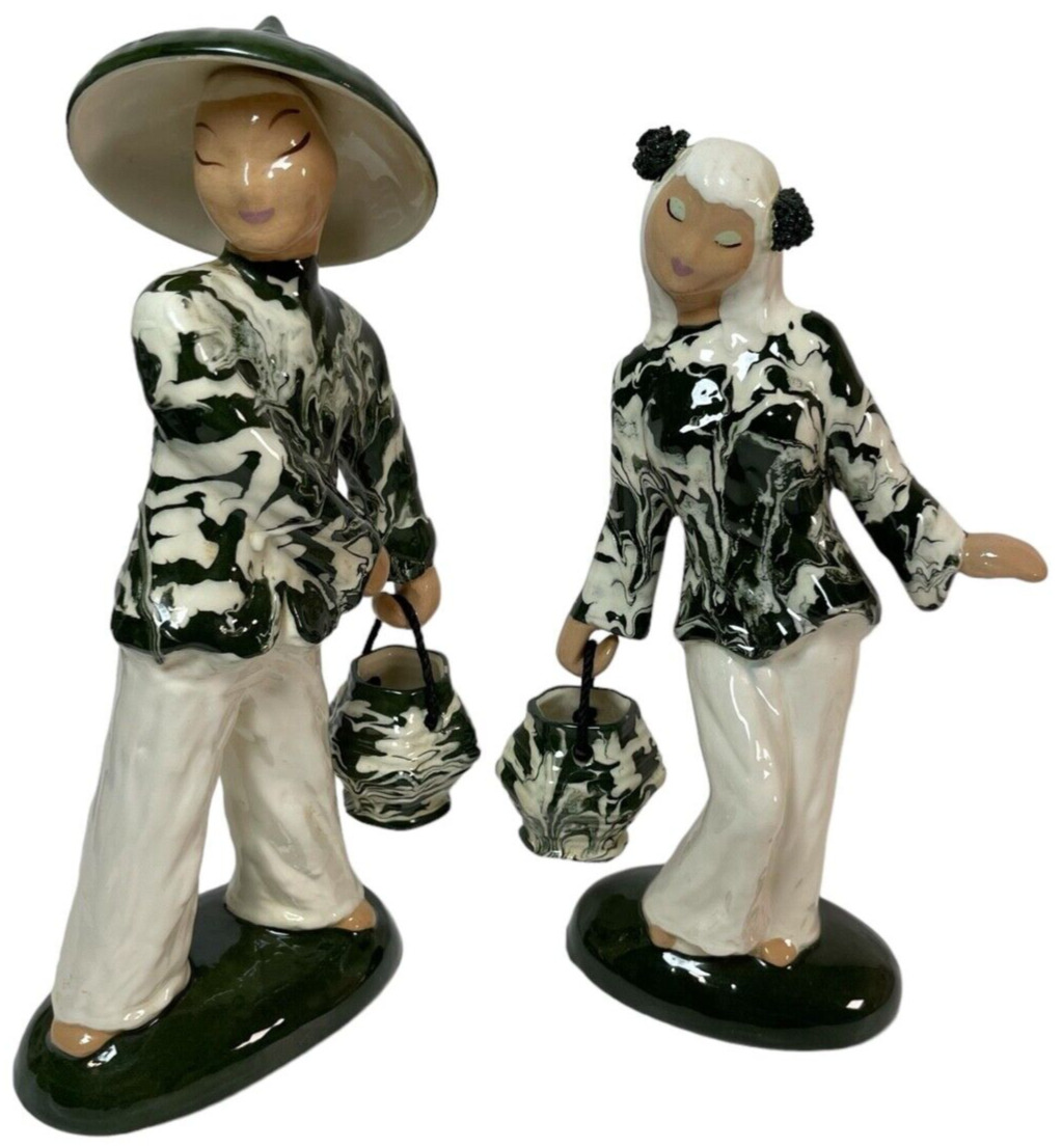 Heidi Schoop Hollywood California Ceramic Asian Figures 1940s