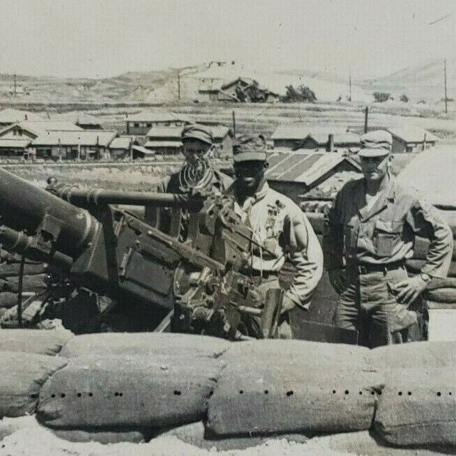 Inchon Incheon South Korea Automatic Artillery Gun Korean War 1950s Photo G49