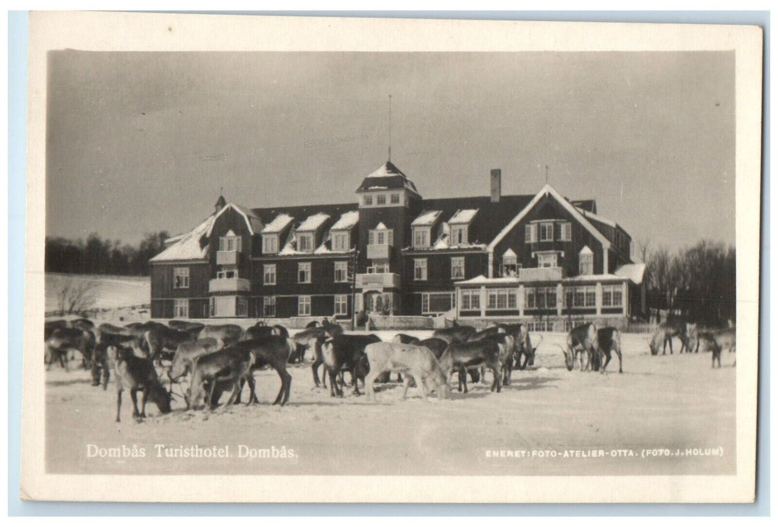 Dombas Innlandet County Norway RPPC Photo Postcard Dombas Tourist Hotel c1940\'s
