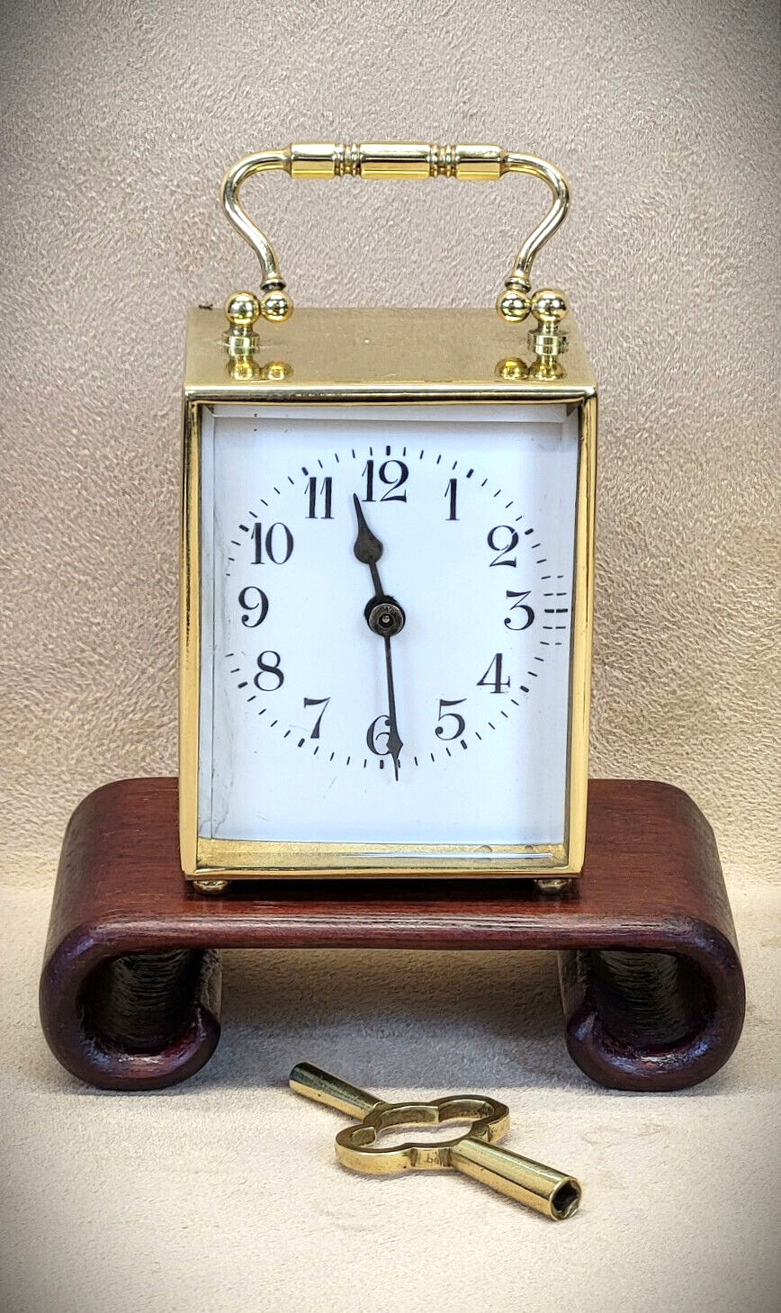 SALE Restored 1920s Deco Couaillet Mini Carriage Clock 8-day 11-jewel platform