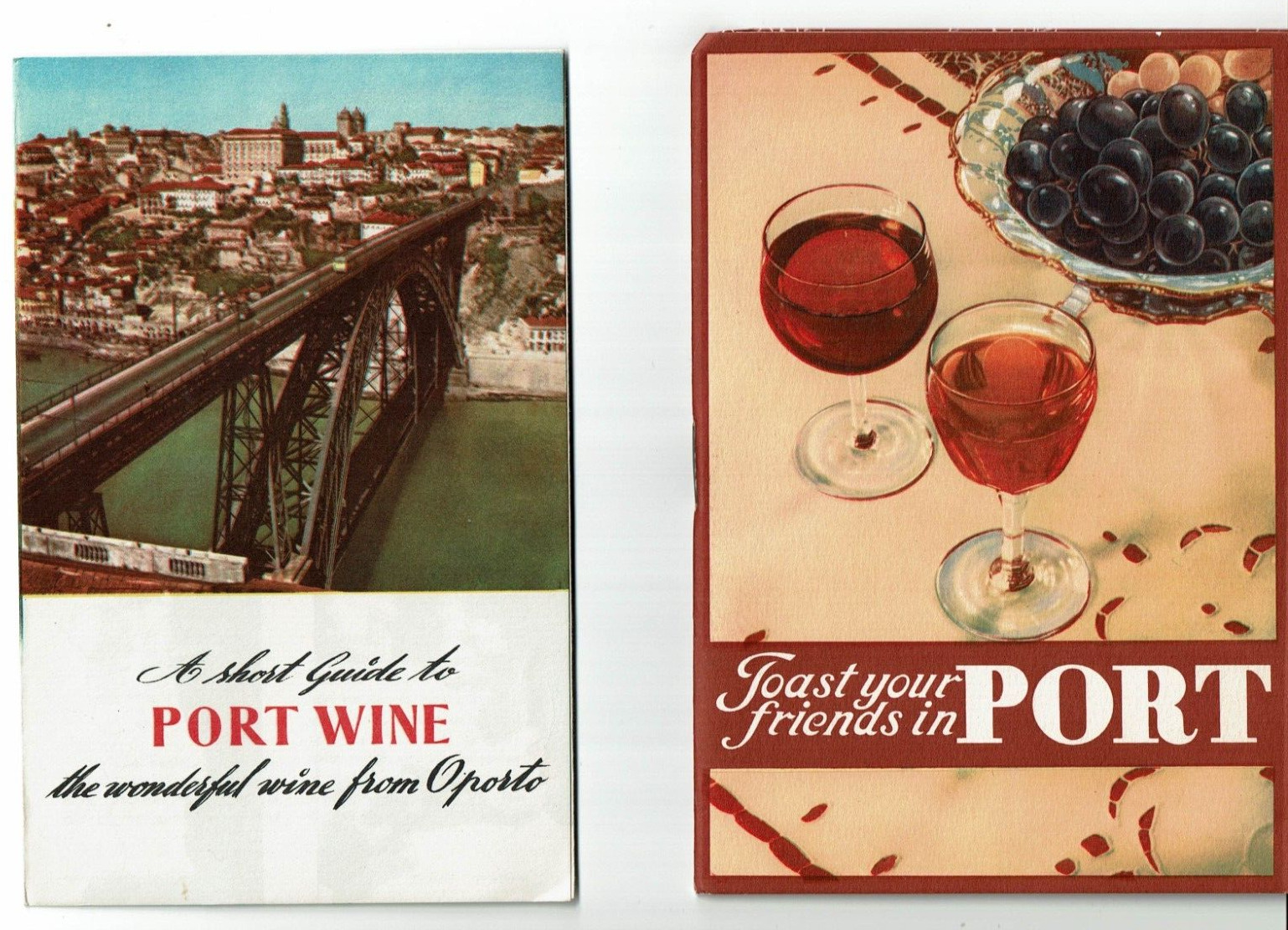 Vintage Pair Brochures Port Wine from Oporto Portugal souvenir booklets 1960s