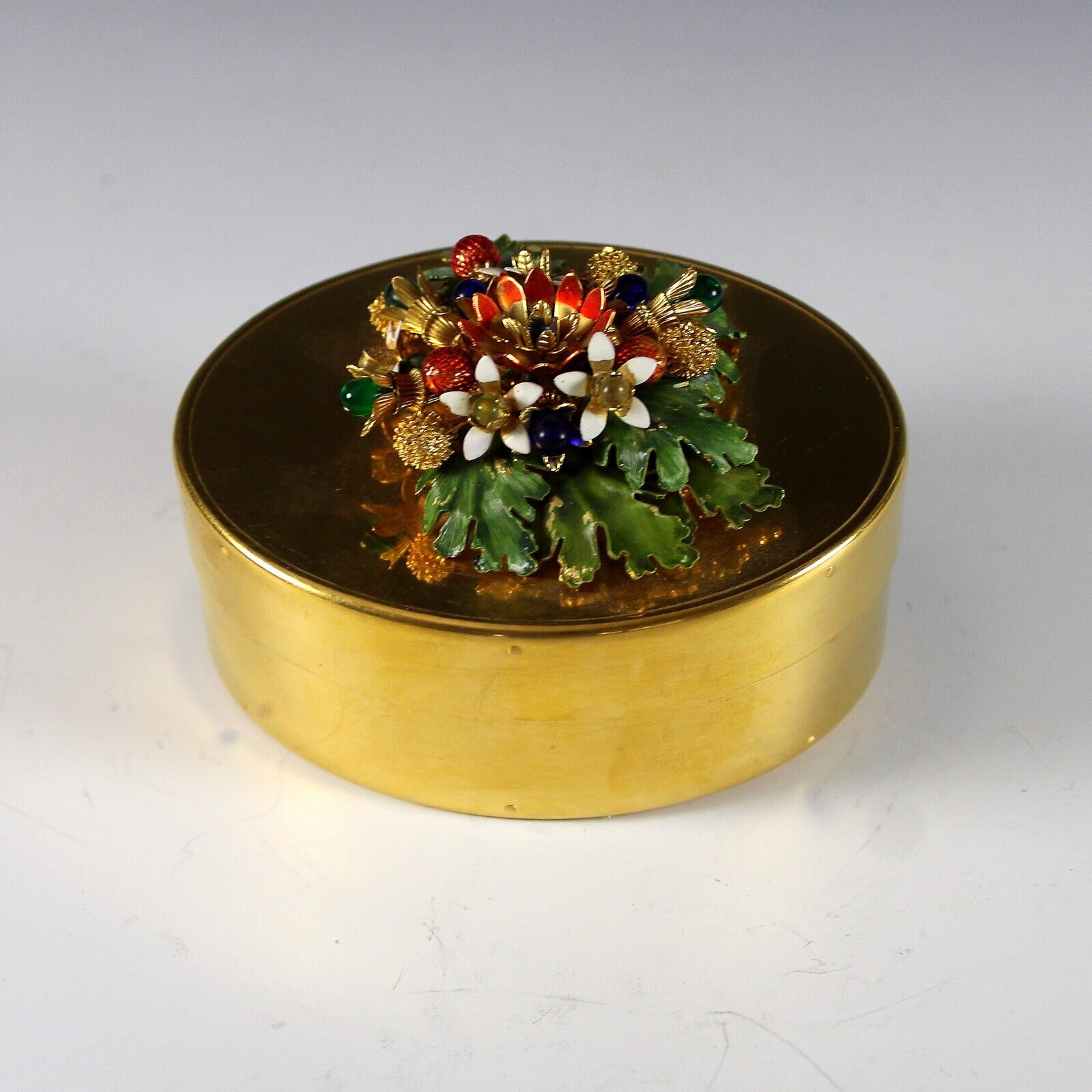 Gorham Jane Hutcheson Oval Box Fleurs Des Siecles, Enamel Flowers Floral Art