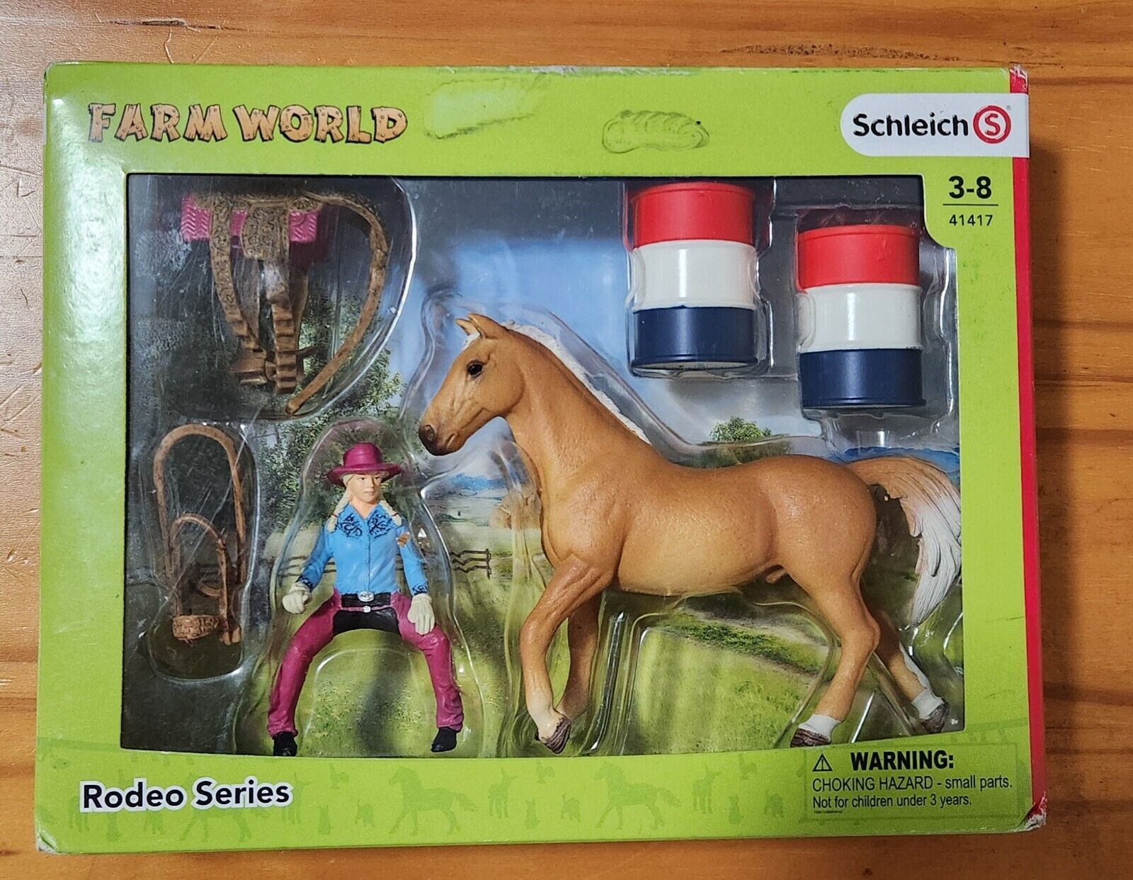 Schleich Rodeo Series Farm World NEW in package sealed #41417 READ- marks on box