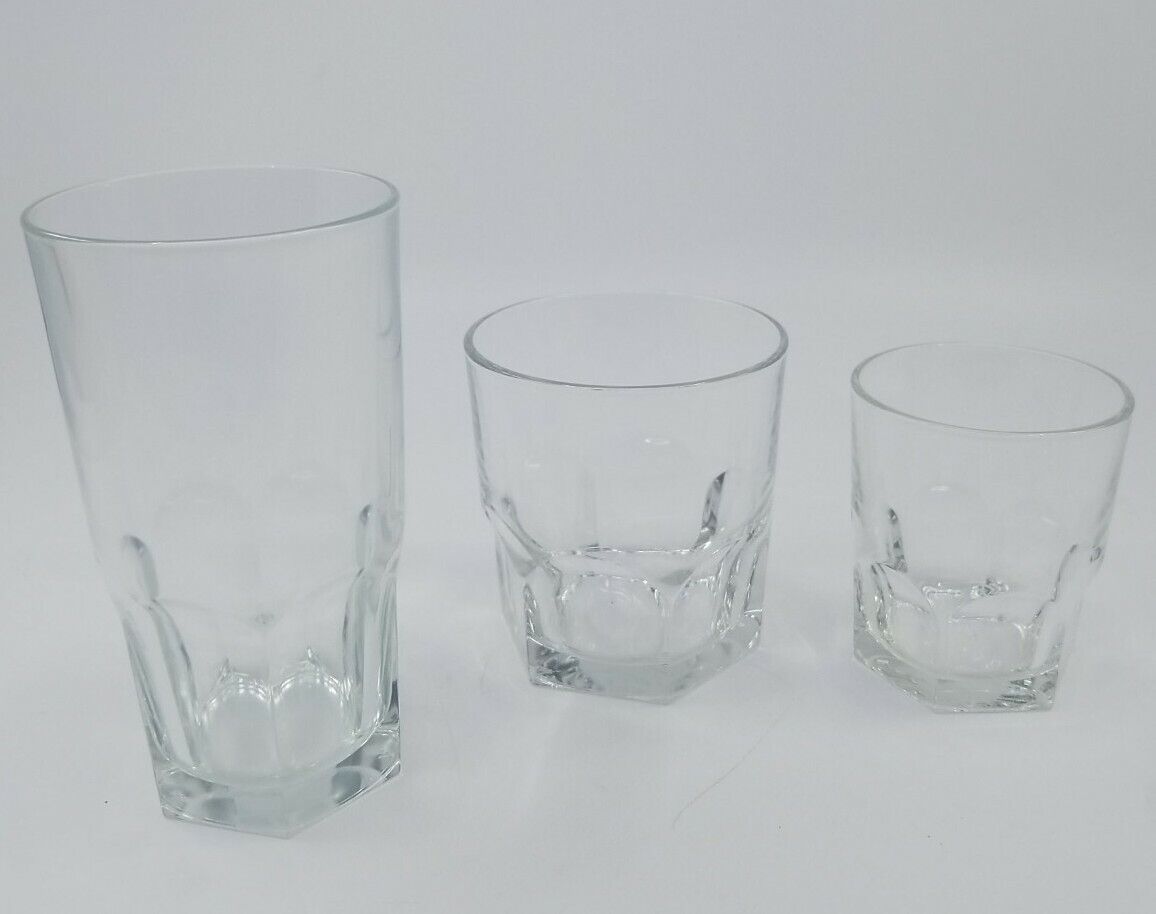 Set Of 24 Luminarc Europa Drinking Glasses Excellent used Condition IOB 
