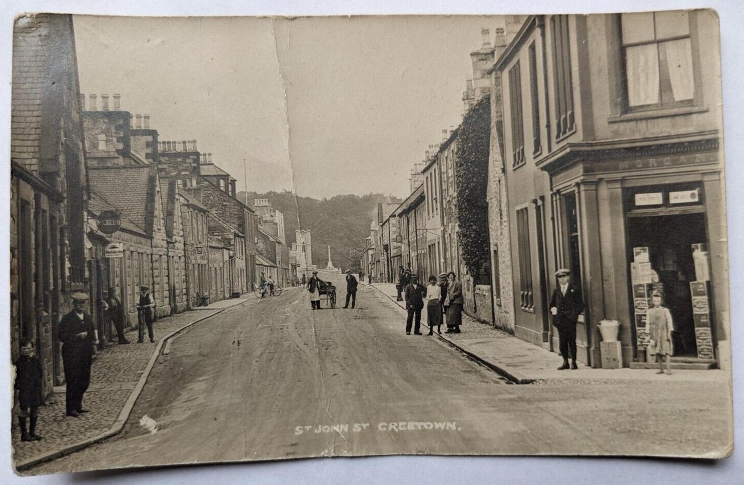 St John Street View, Creetown, Scotland RPPC Antique Postcard Galloway Unposted
