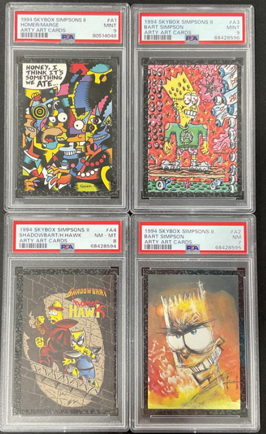 1994 SkyBox The Simpsons Series 2 Arty Art Complete Set A1 A2 A3 A4 PSA 9,9,8,7