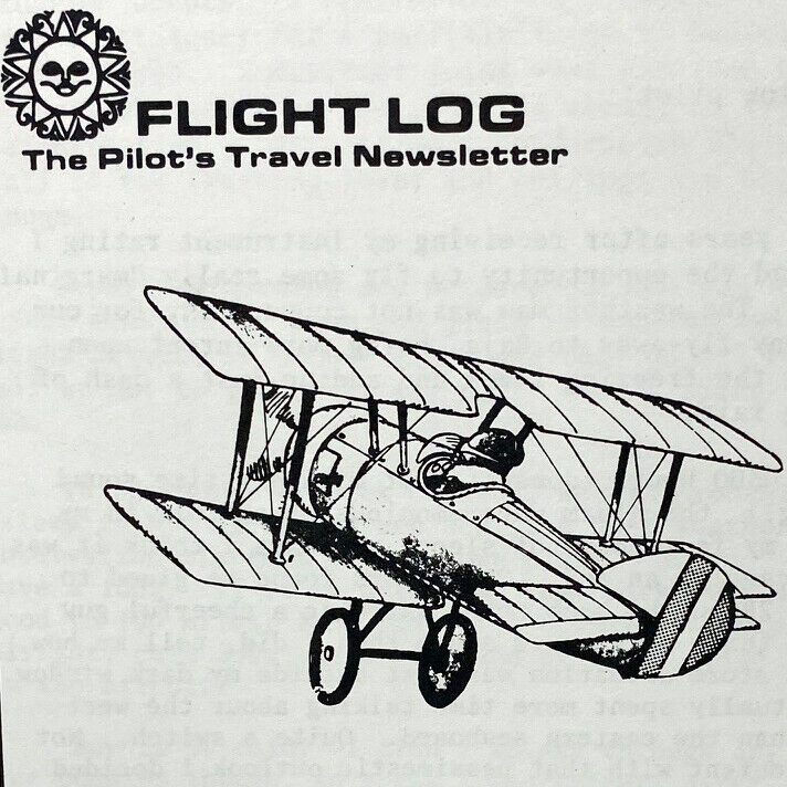 Vtg 1982 Rancho Santa Ines Loreto Flight Log Pilot\'s Travel Newsletter Magazine