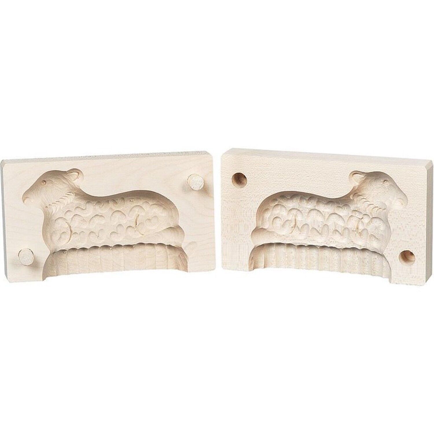 German Hand Made Finely Carved 2 Piece Butter Mold Lamb Design