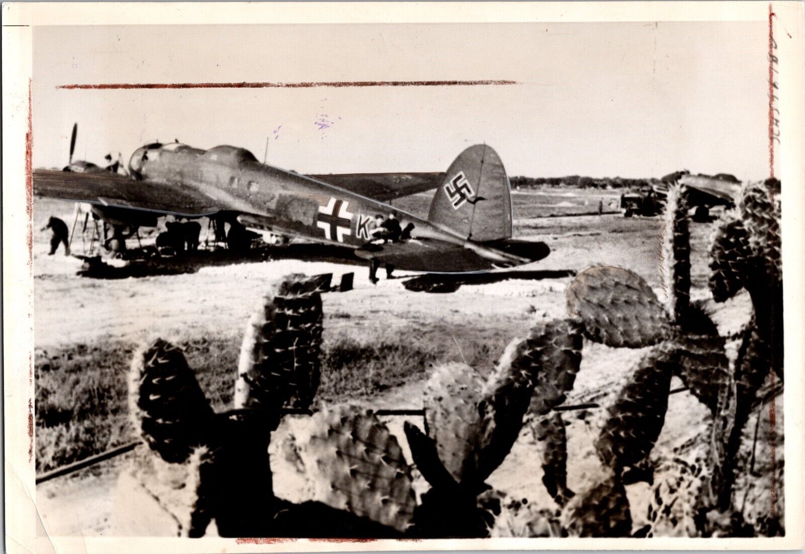 Original Type 1 WW2 Press Media Photo GERMAN BOMBER IN SOUTHERN ITALY 1941 