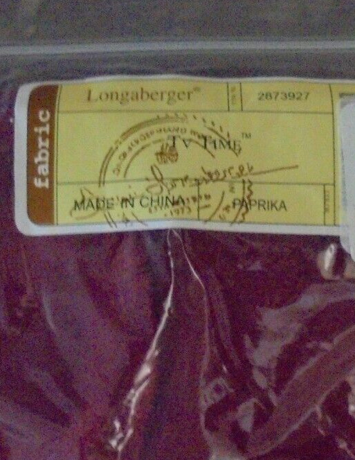 Longaberger TV Time Liner Paprika Fabric Over the edge NEW