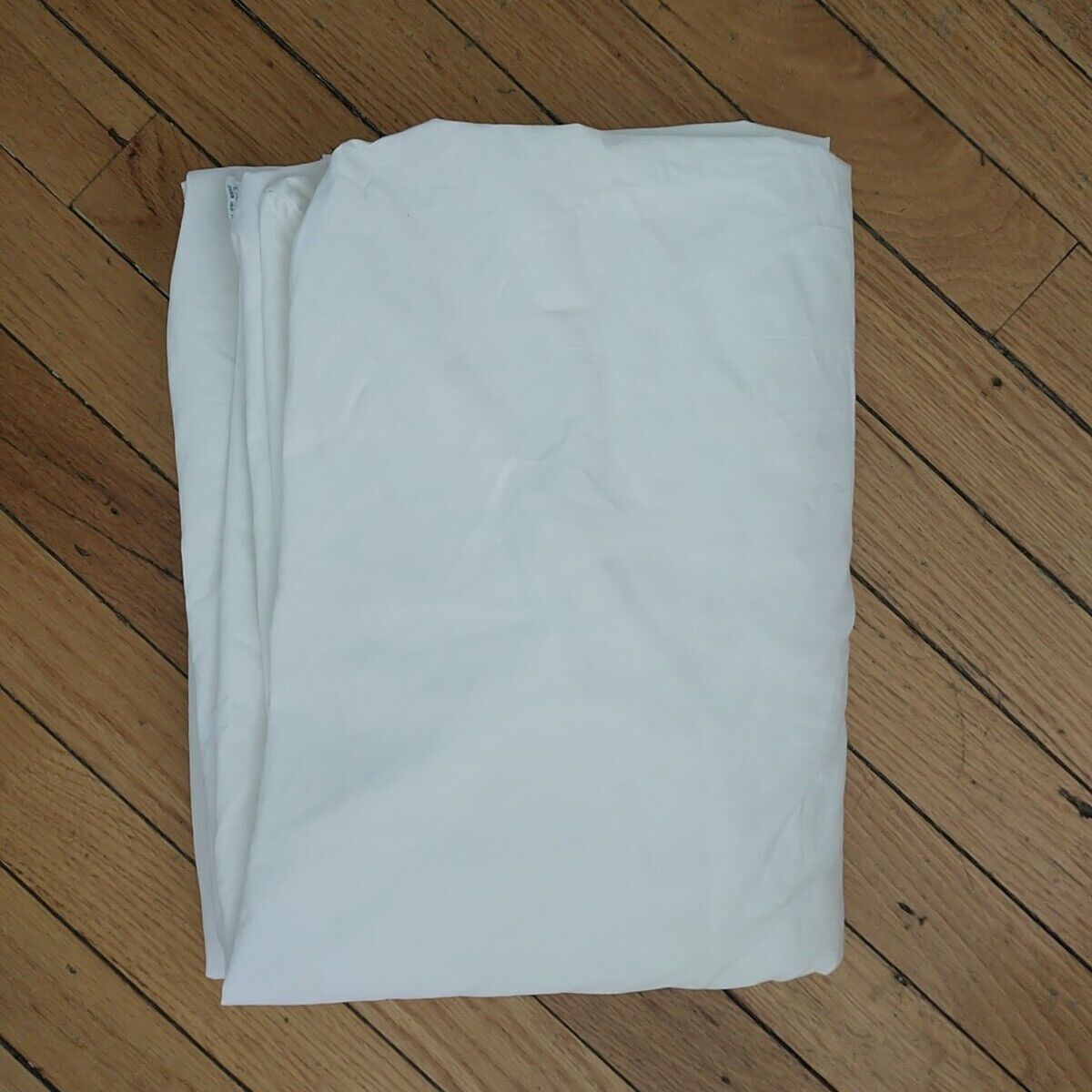 VTG Stevens Utica Mohawk Full Double Size Fitted Sheet Combed Percale White 