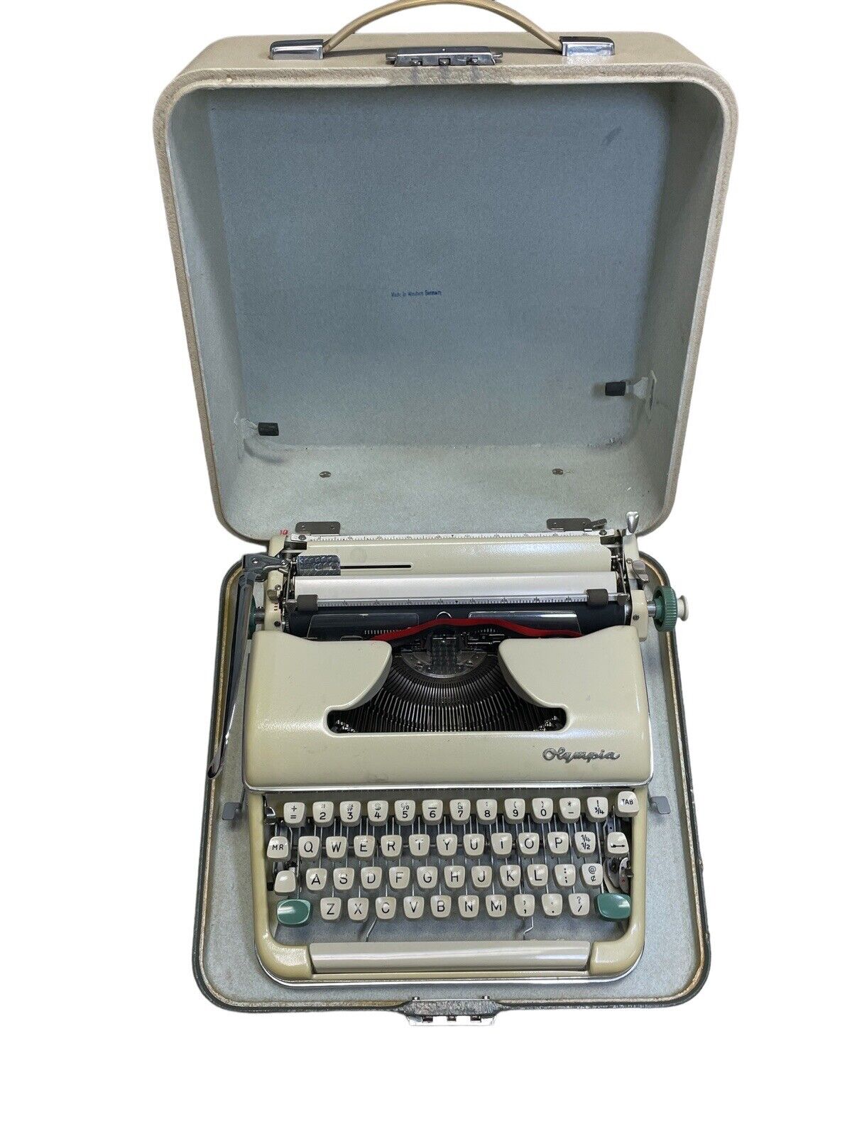 Vintage Olympia SM5 Portable Manual Typewriter with Case