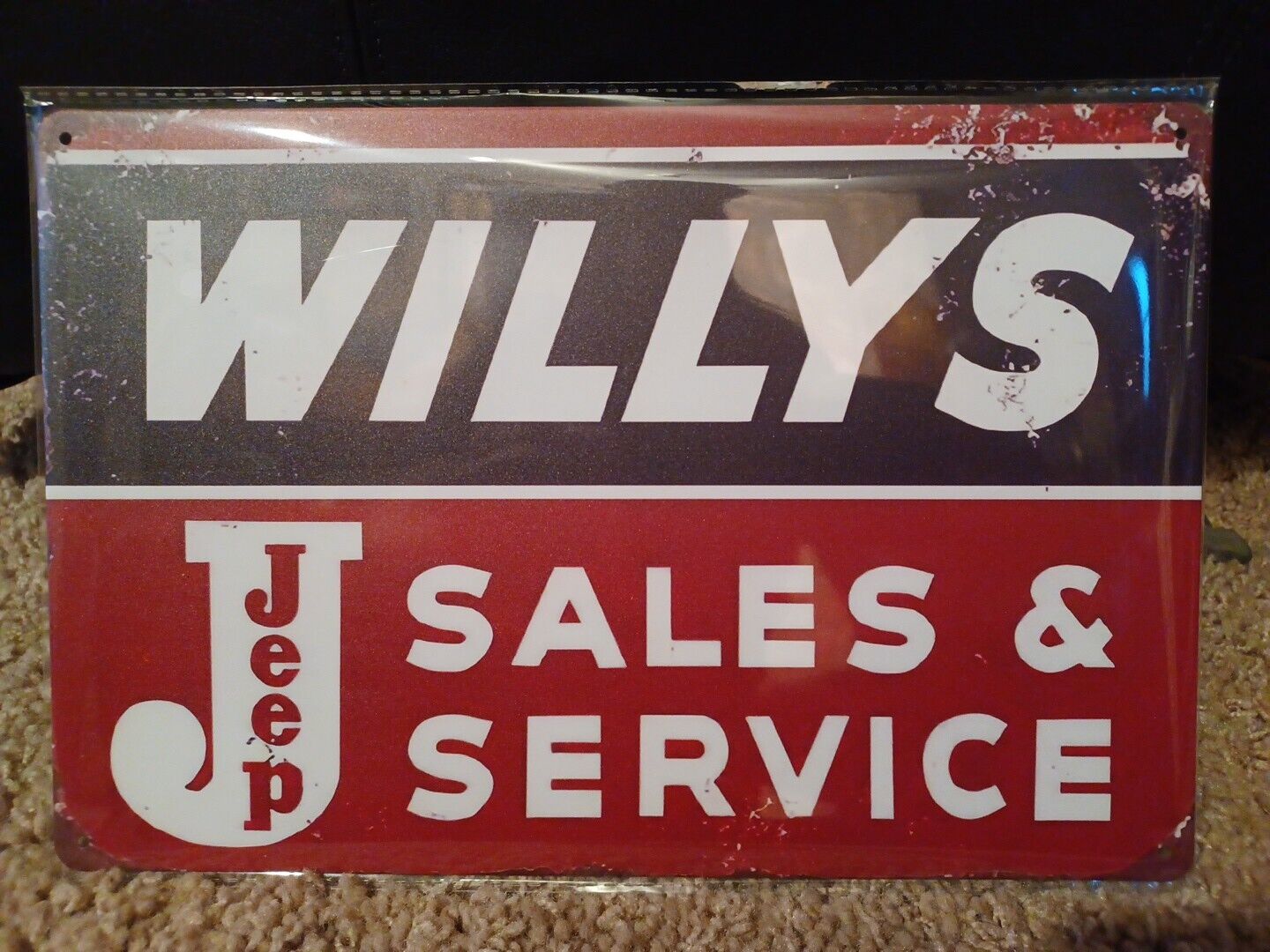 Willys Jeep Metal Sign New SEALED Has Vintage Look. 