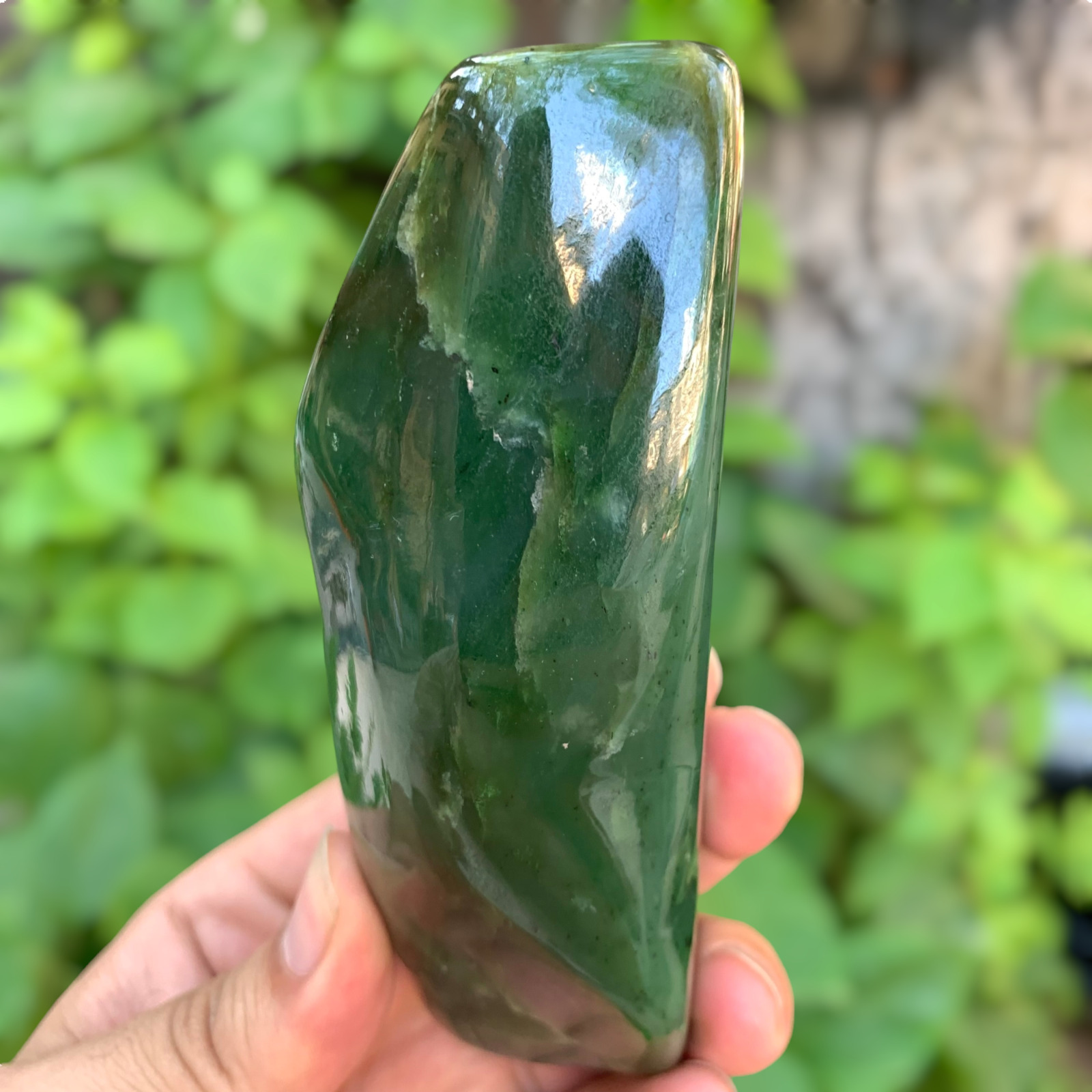 355g Top Quality Green Nephrite Jade Free Form, Nephrite Jade, Nephrite