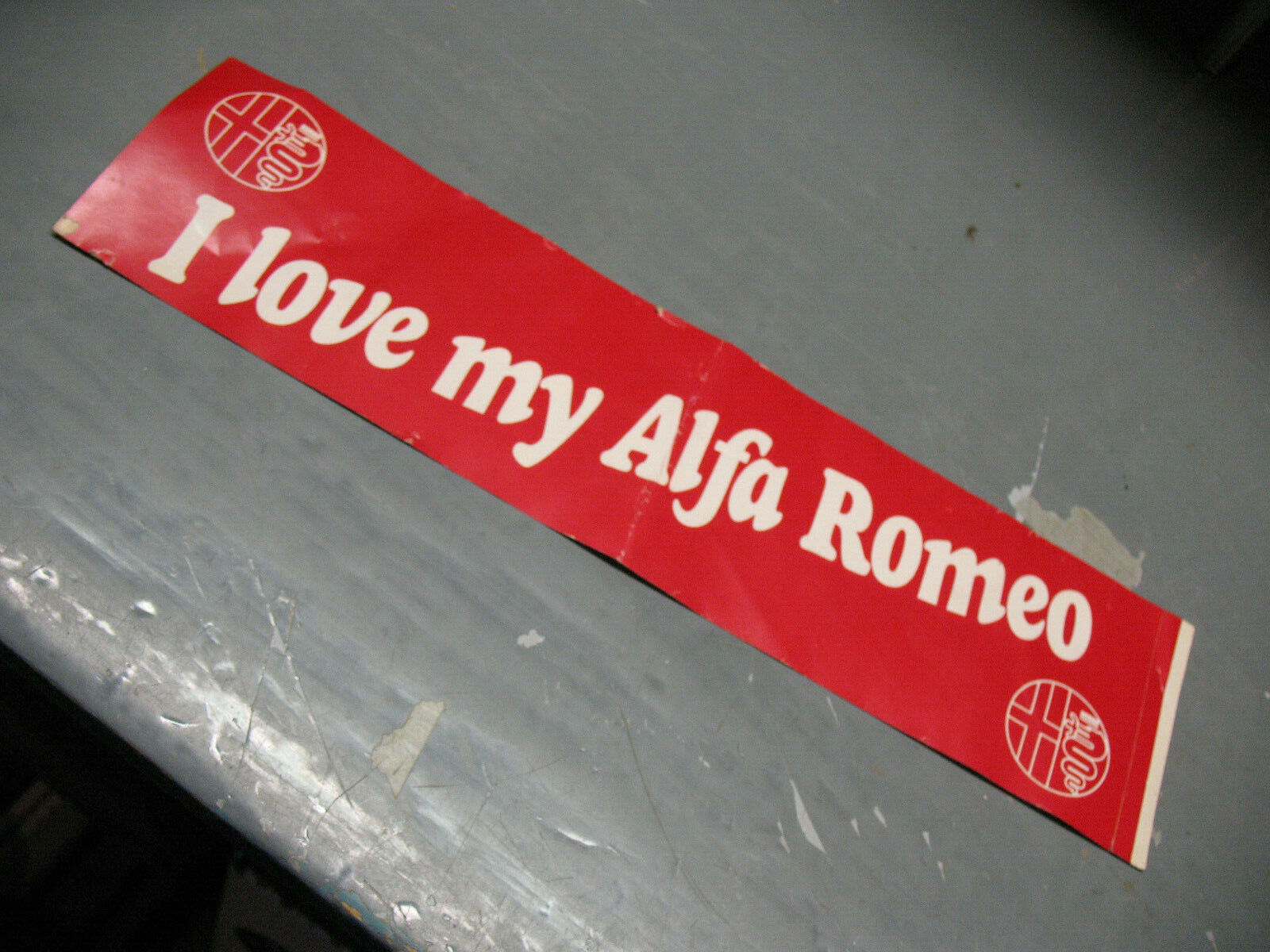 ALFA ROMEO ORIGINAL GENUINE 1969   BUMPER STICKER I LOVE MY ALFA ROMEO UNUSED  