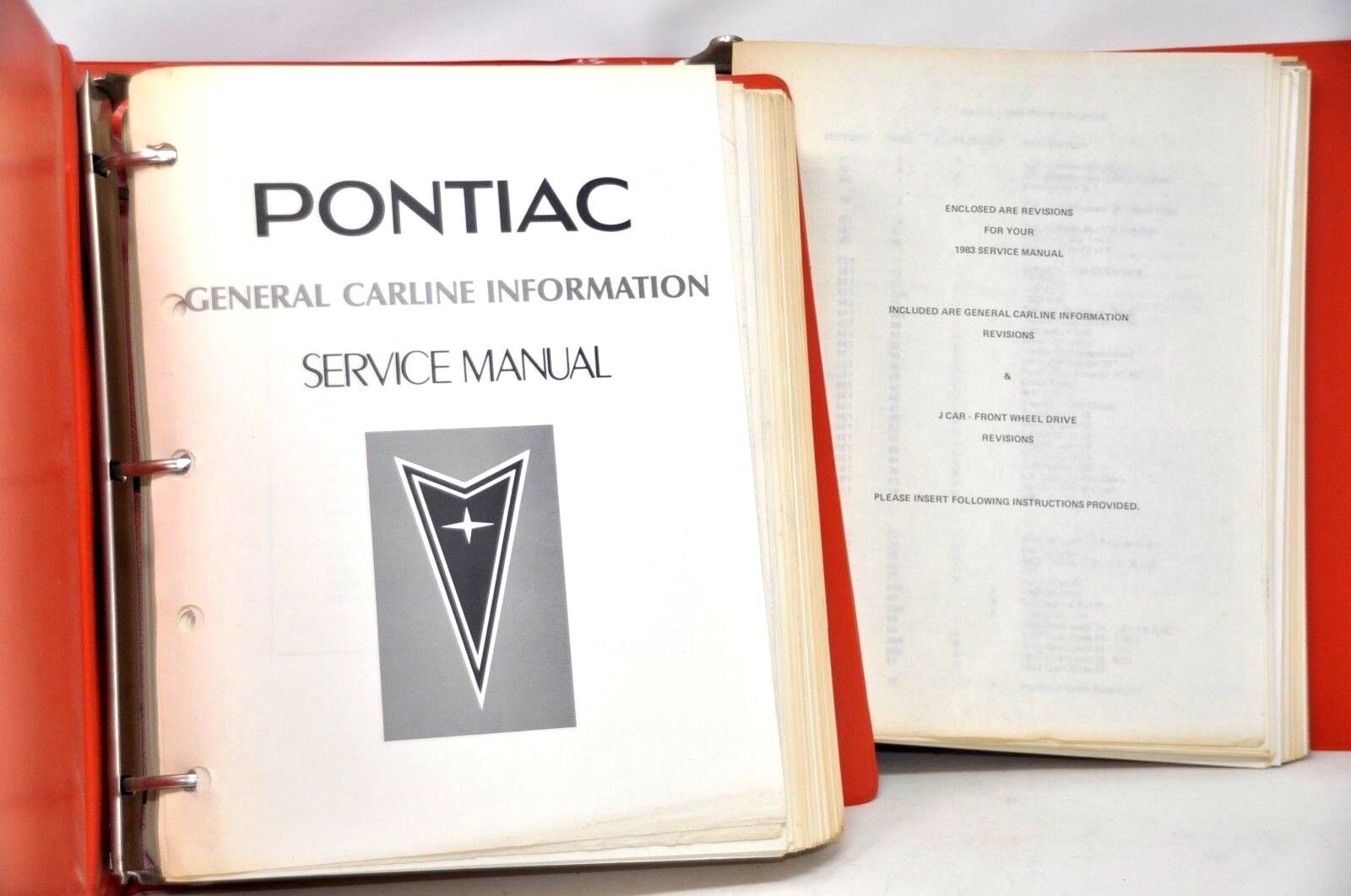 2 Vol. 1983 Pontiac General Car Line Information Service Manual S-8210G & Revisi