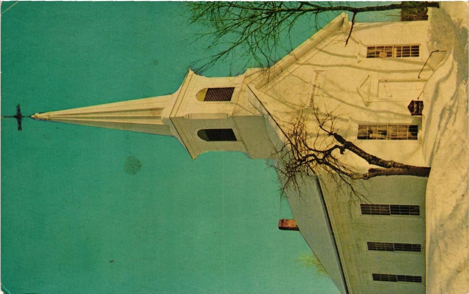 Vintage Postcard- Rumford Point Congregational Church. 1960s