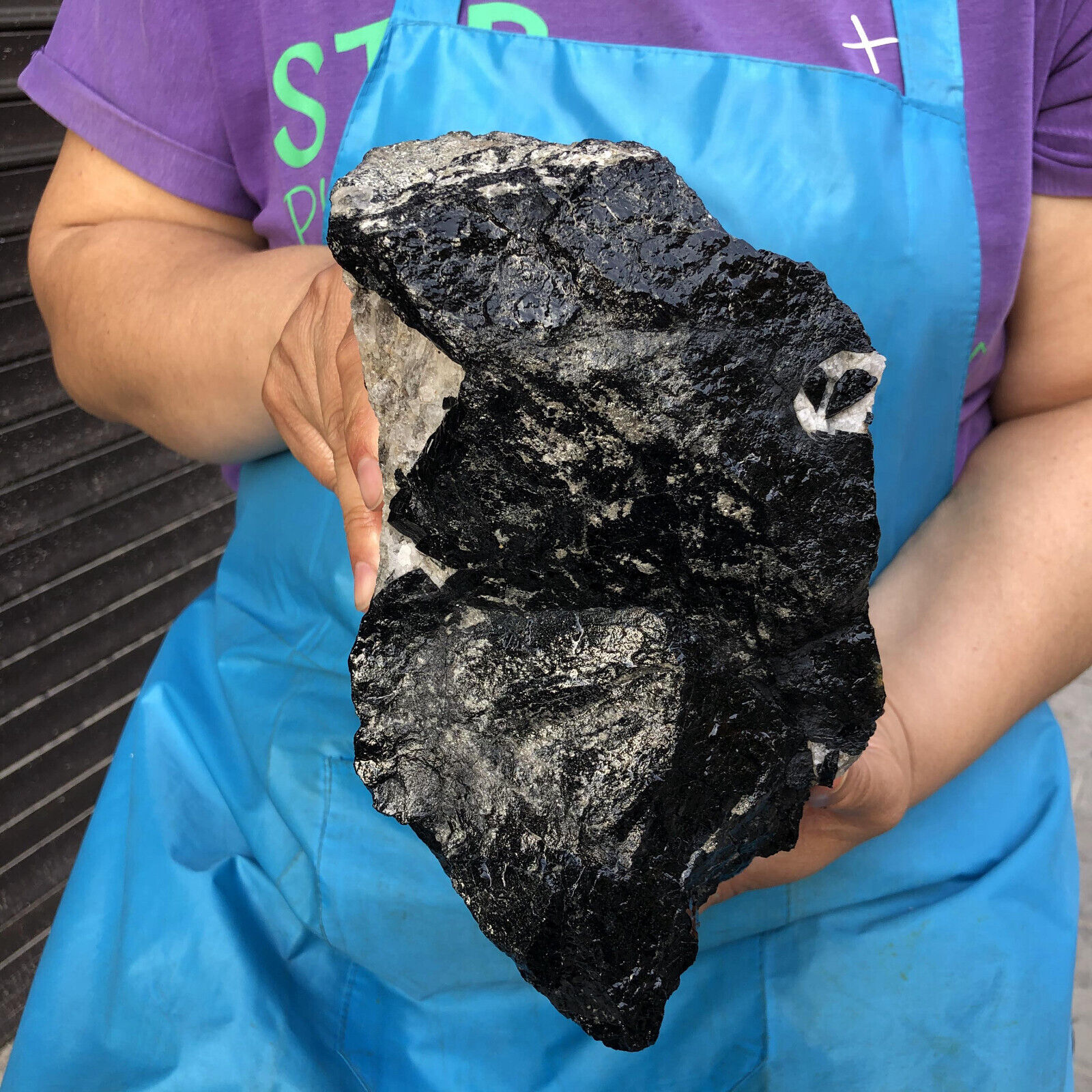 9.96LB Natural Beautiful Black tourmaline Quartz specimen Crystal Healing Stone