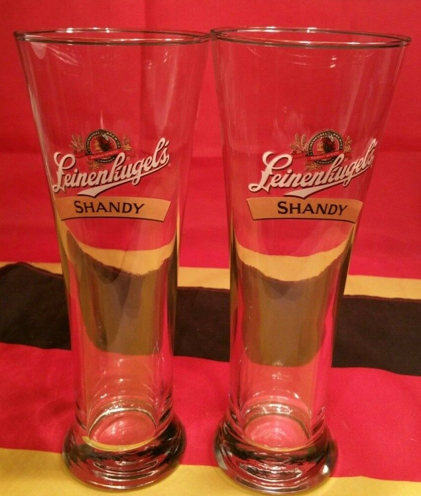  (2) Leinenkugel\'s Shandy Beer Glasses -Chippewa Falls Wis. -16 Oz - 8.5\