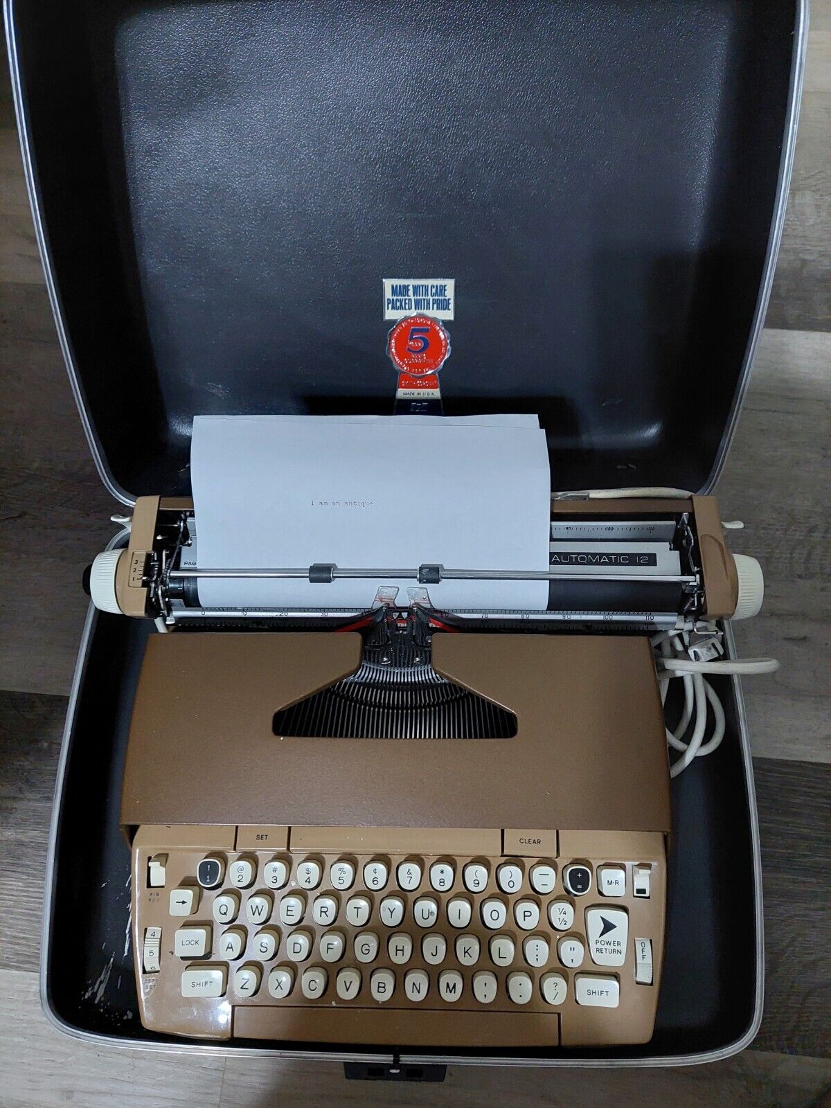Vintage Smith Corona Coronet Automatic 12 Typewriter with case and Key Tested