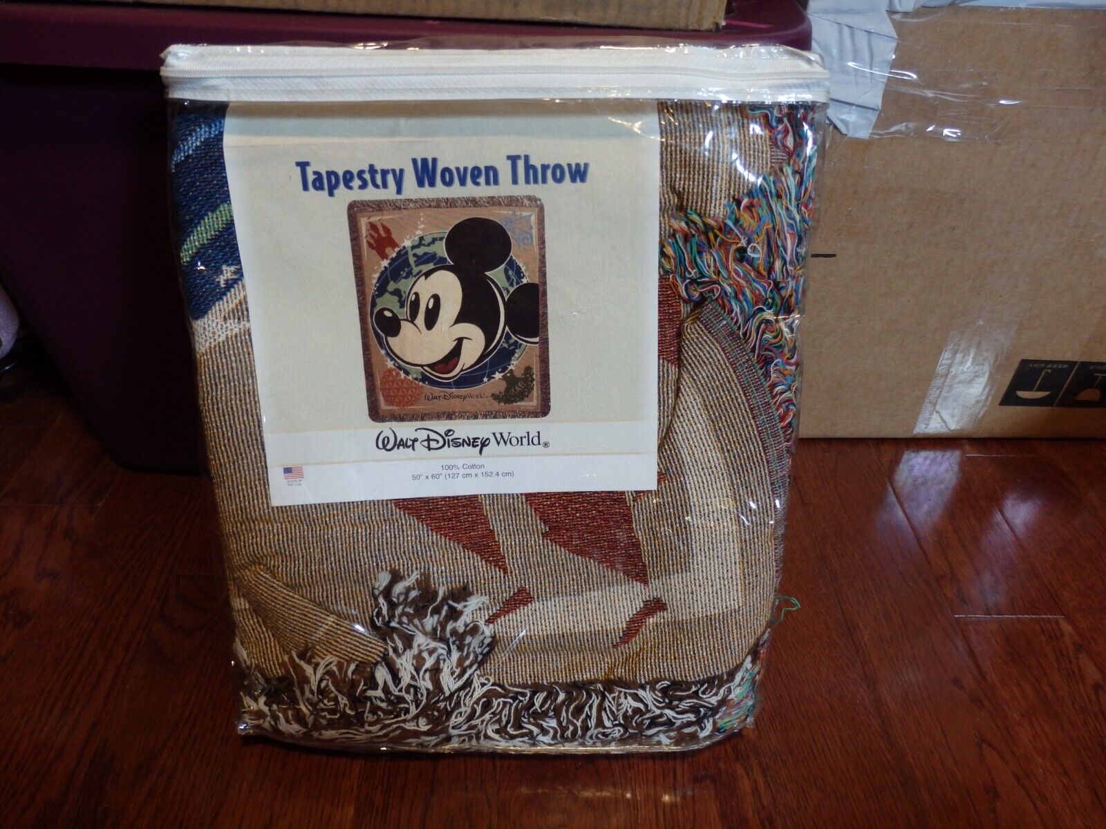NEW Vintage Mickey Mouse Walt Disney World Parks Tapestry Throw Blanket 60x50
