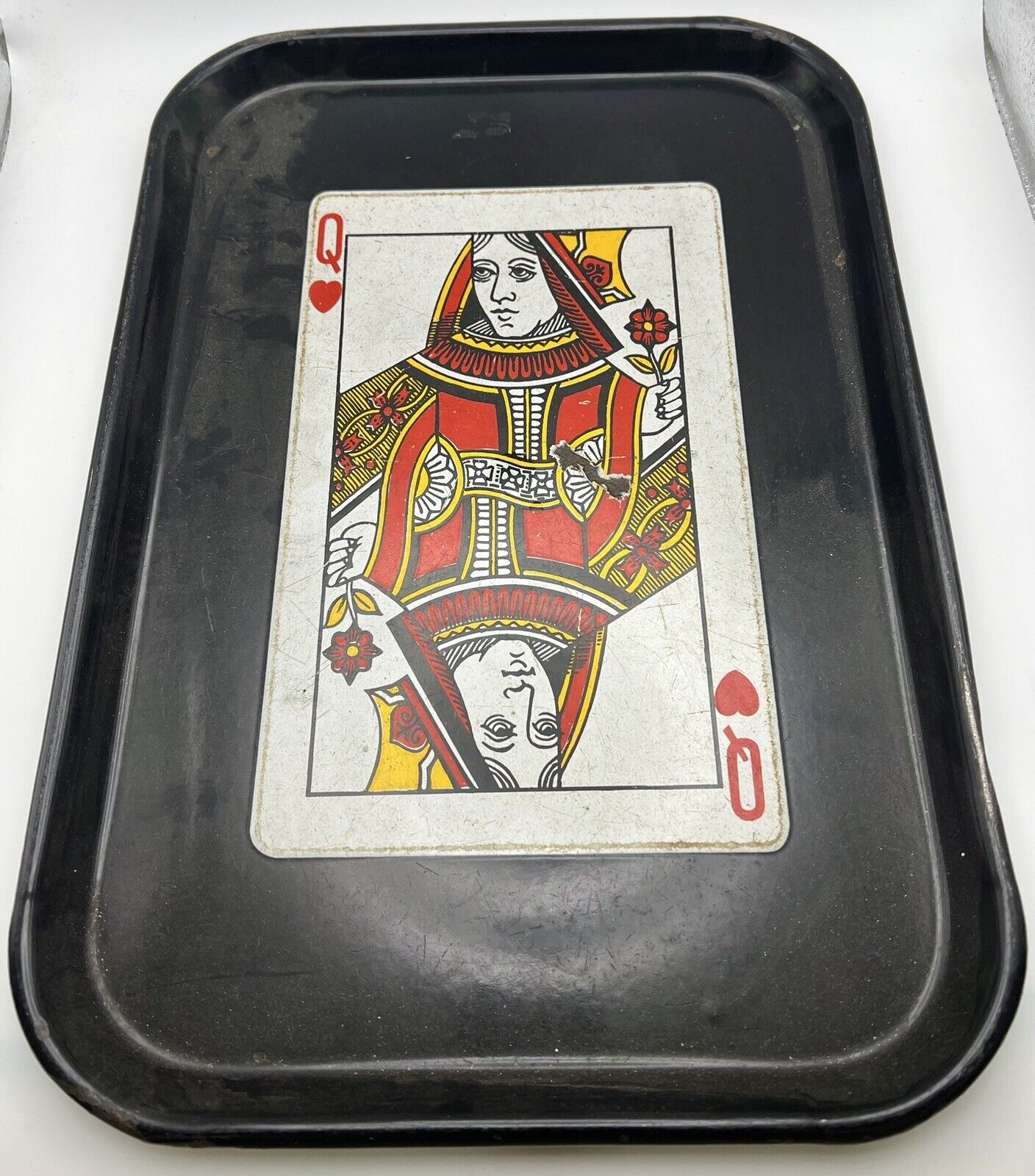 Vintage ING-RICH Porcelain Tray “Queen Of Hearts” 