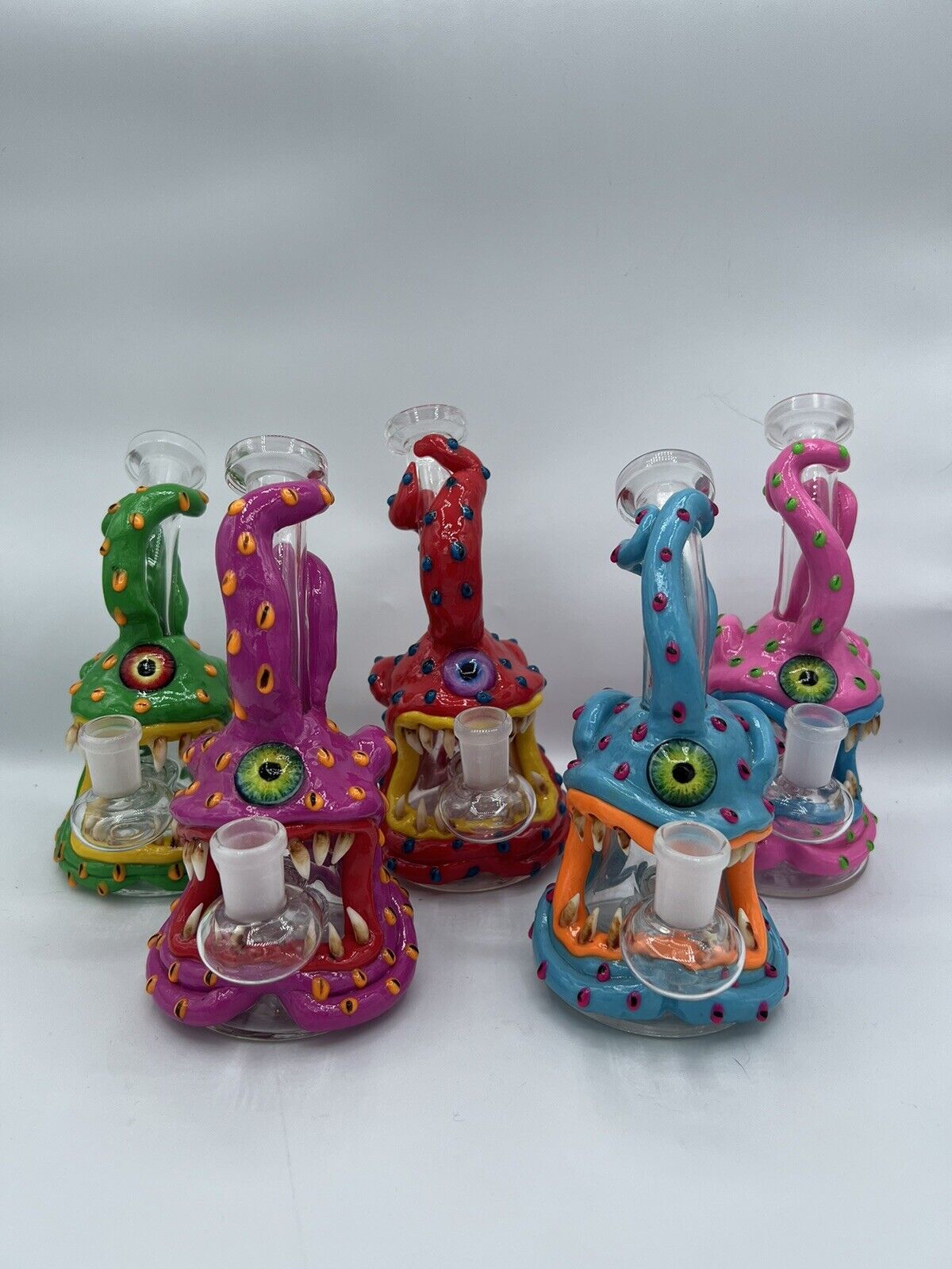 Monster Octopus Colorful Glass Bong Tentacles Beaker Pipe Unique Thick
