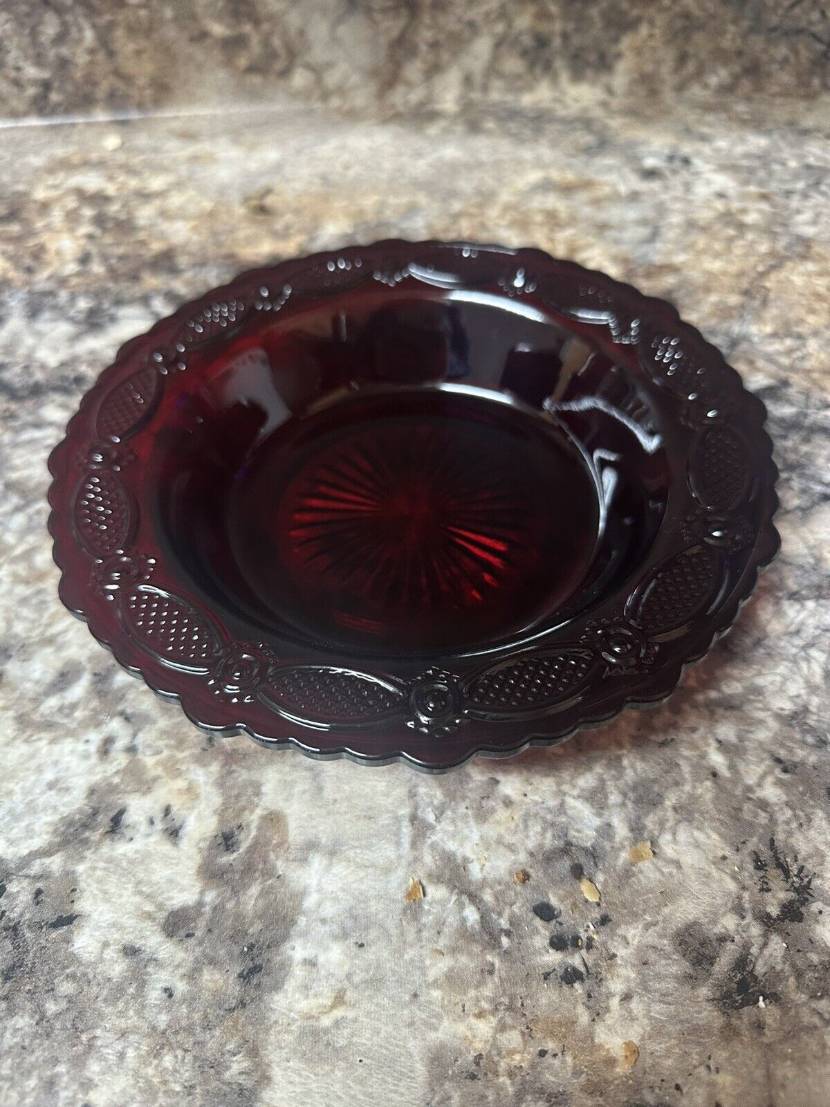 Avon CAPE COD 1876 Set Ruby Red Soup Cereal Bowl Cranberry Vintage
