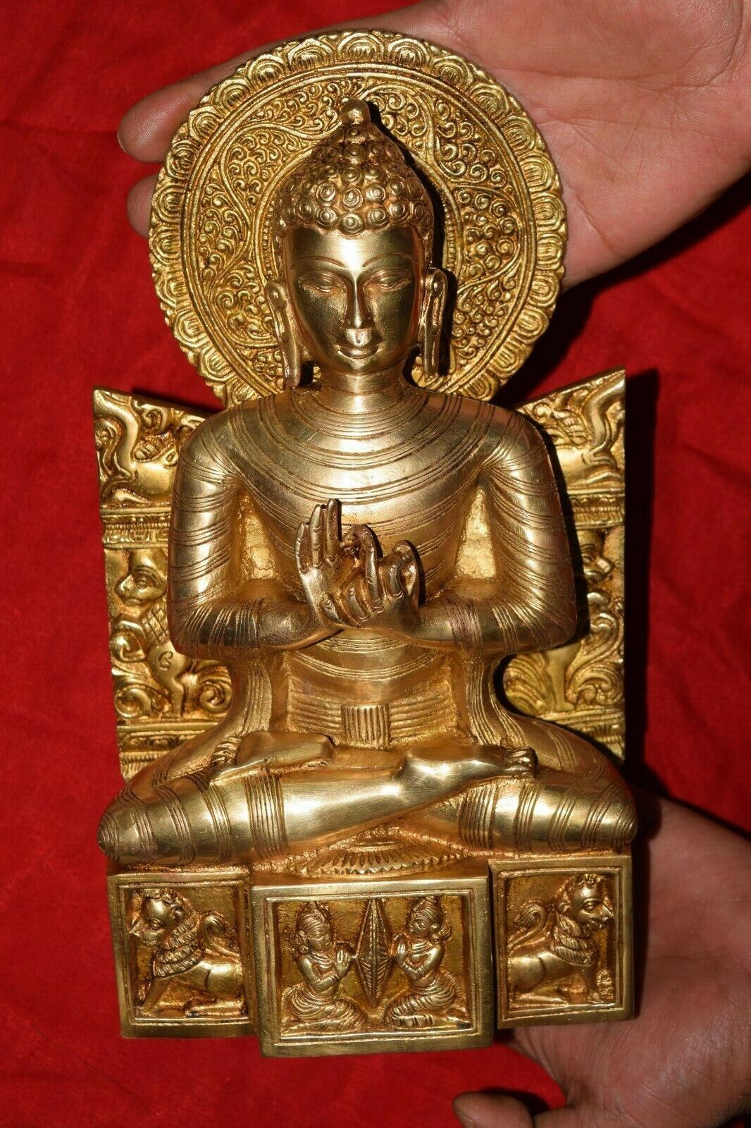Tibetan Meditating Brass Buddha Statue Unique Design Sitting Position EK10